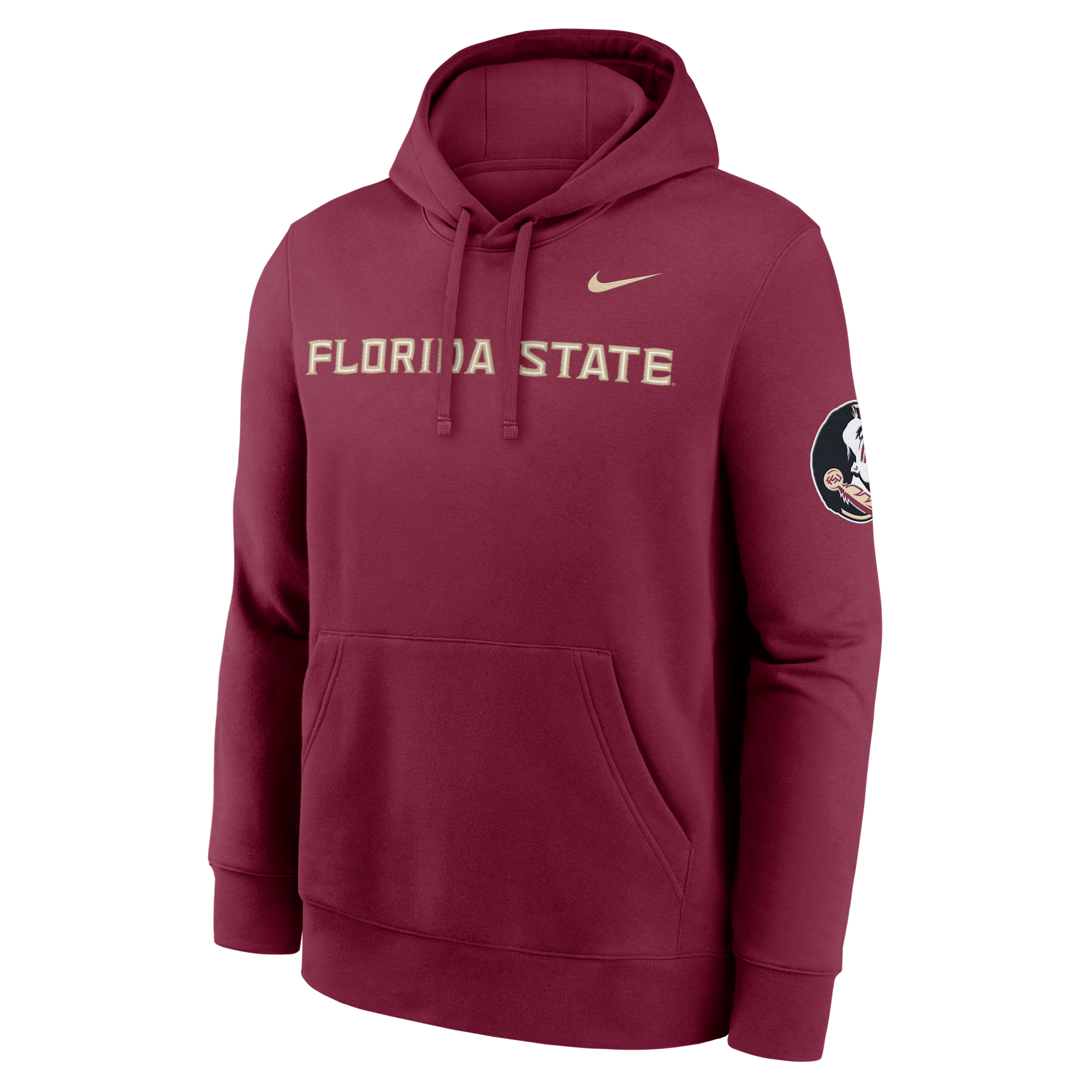 Florida State Sideline Club Nike Men's College Pullover Hoodie in Red | MKDK69XFTN-TVV