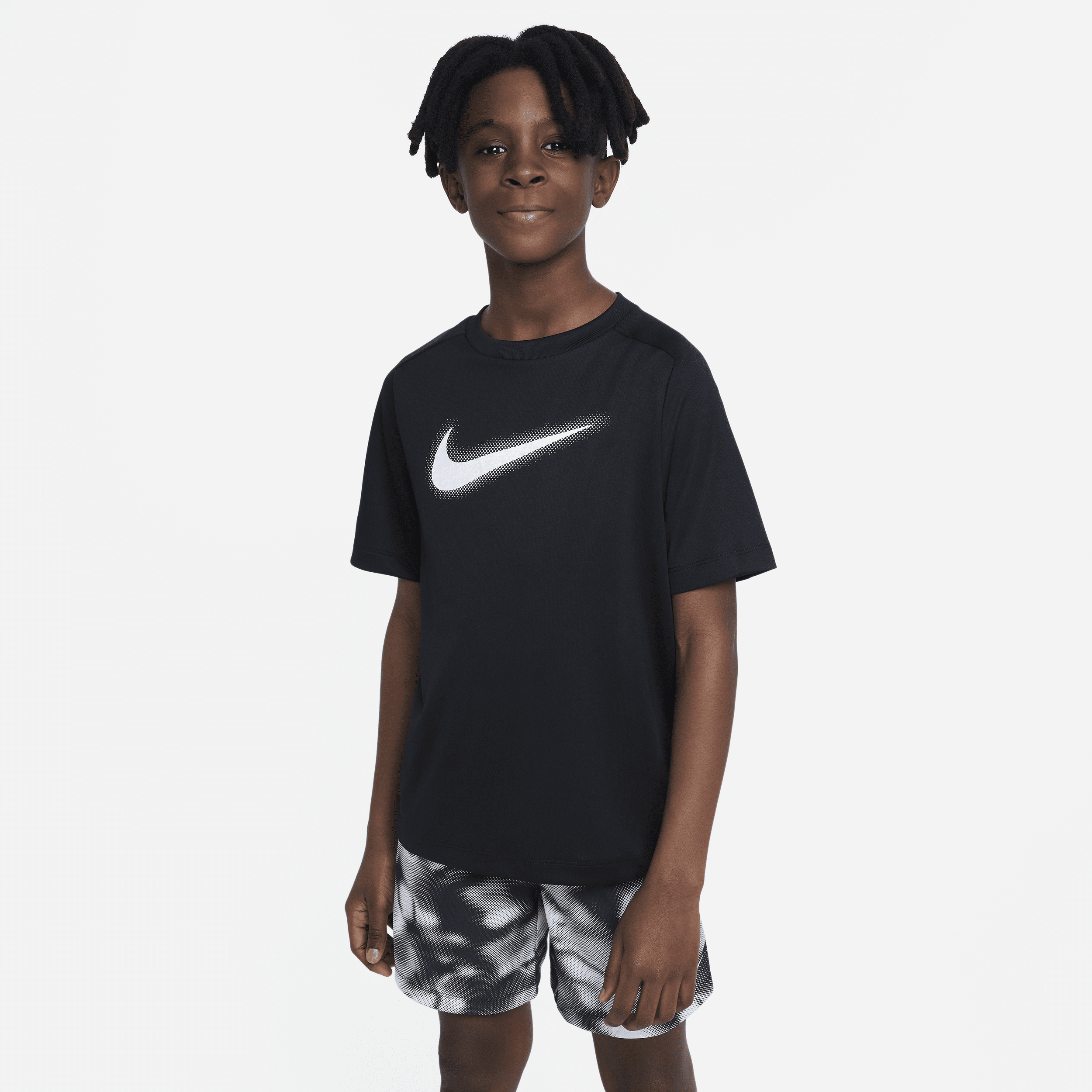 Nike Multi Big Kids' (boys') Dri-fit Graphic Training Top In Black