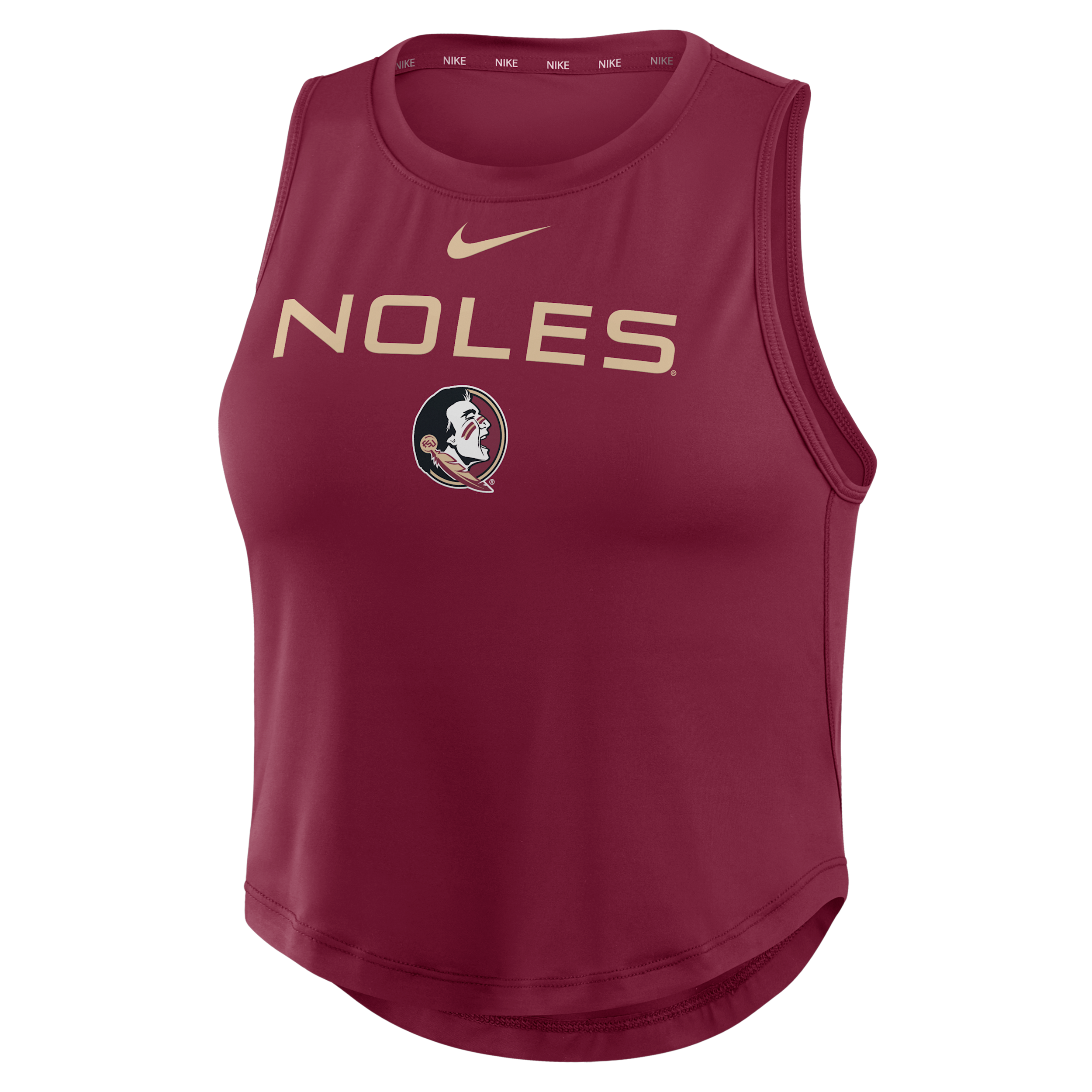 Nike Women's Garnet Florida State Seminoles One Dri-fit Cropped Tank Top - Garnet