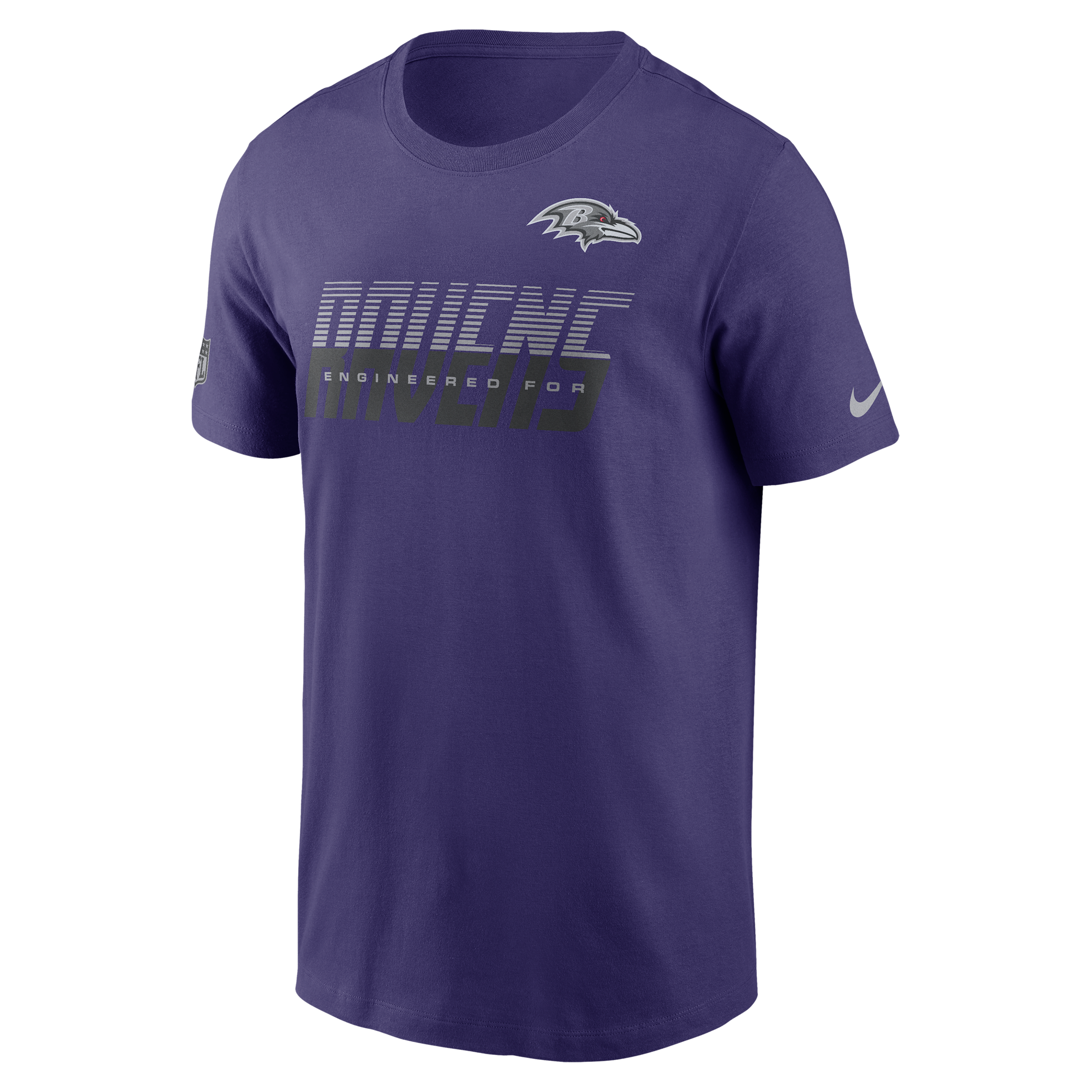 Baltimore Ravens Sideline Team Issue Nike Men's Dri-FIT NFL T-Shirt in Purple | 02ET52M8G-TF9