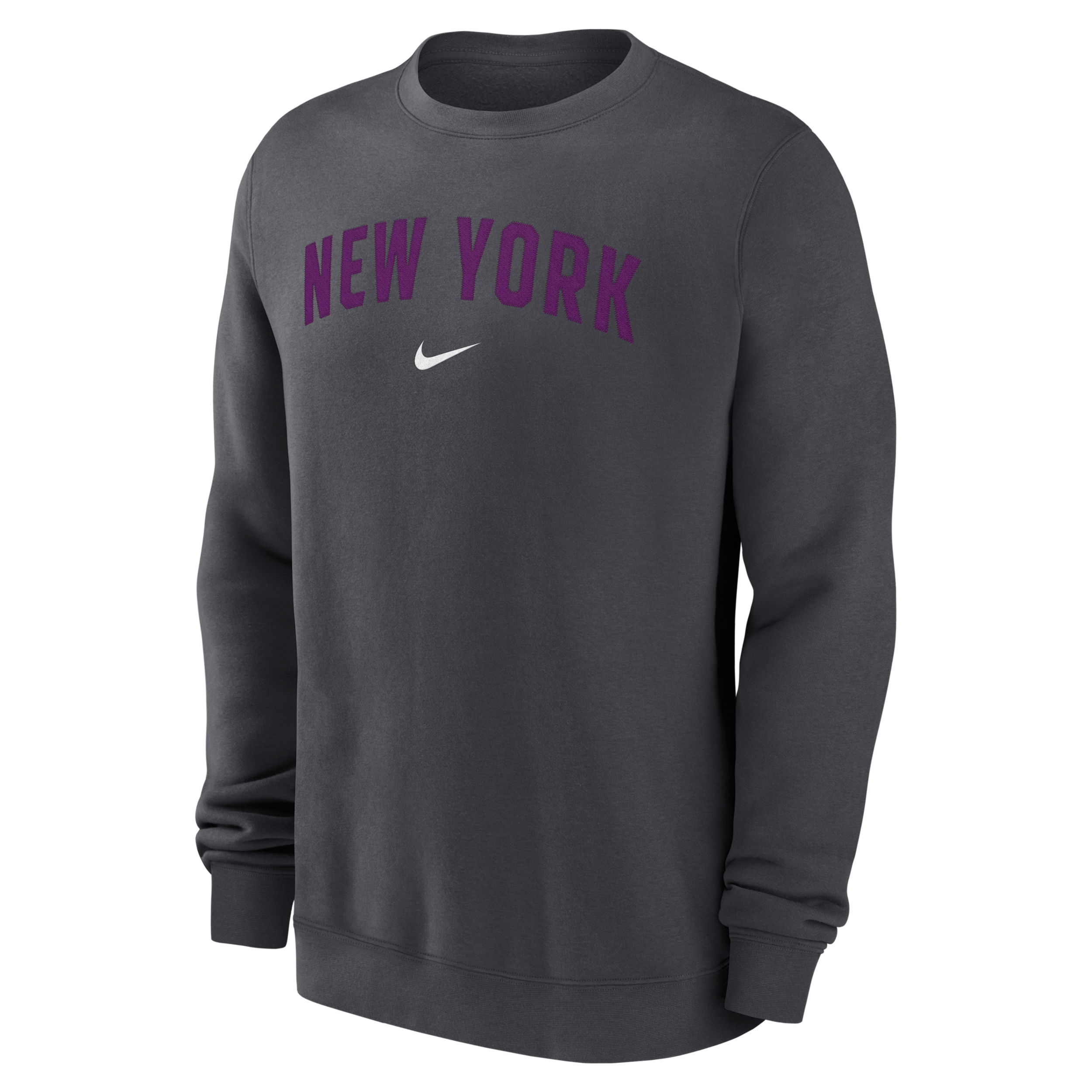 New York Mets 2-Hit Nike Men's MLB Pullover Crew in Grey | NKPU06FNME-JST