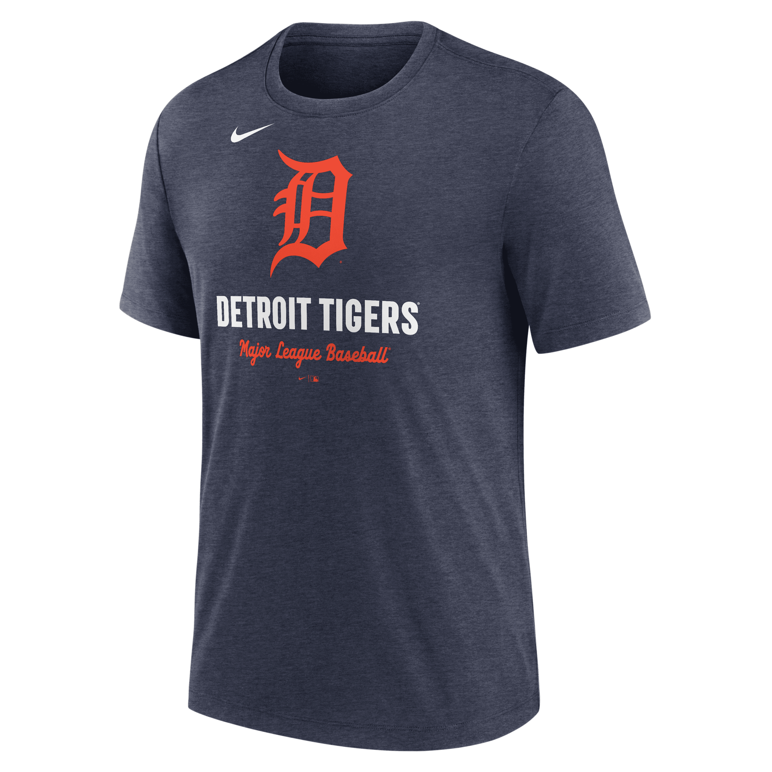 Nike Heather Navy Detroit Tigers Logo Tri-blend T-shirt In Blue