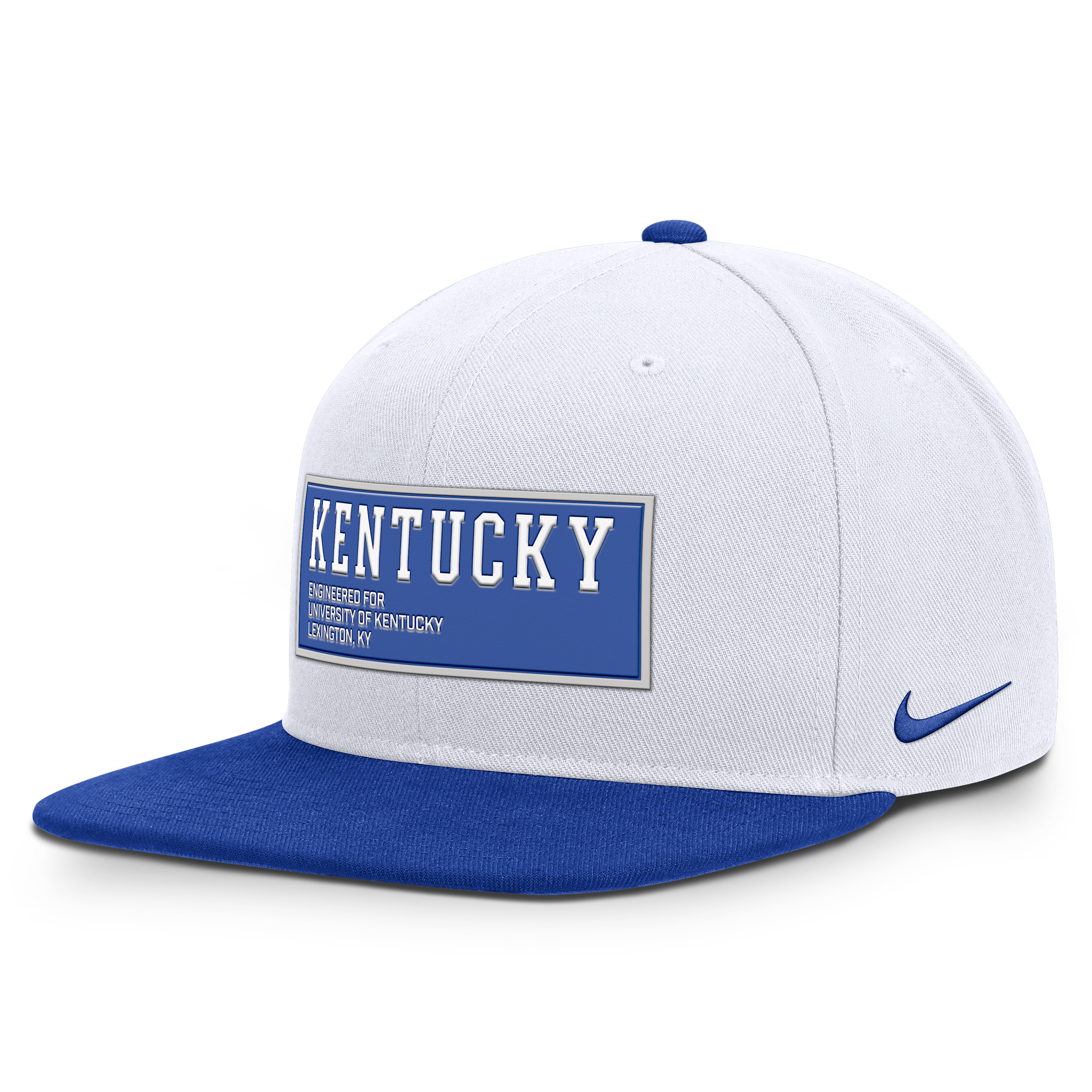 Nike Men's White/royal Kentucky Wildcats 2025 On-field Patch Pro Dri-fit Snapback Hat In Multi