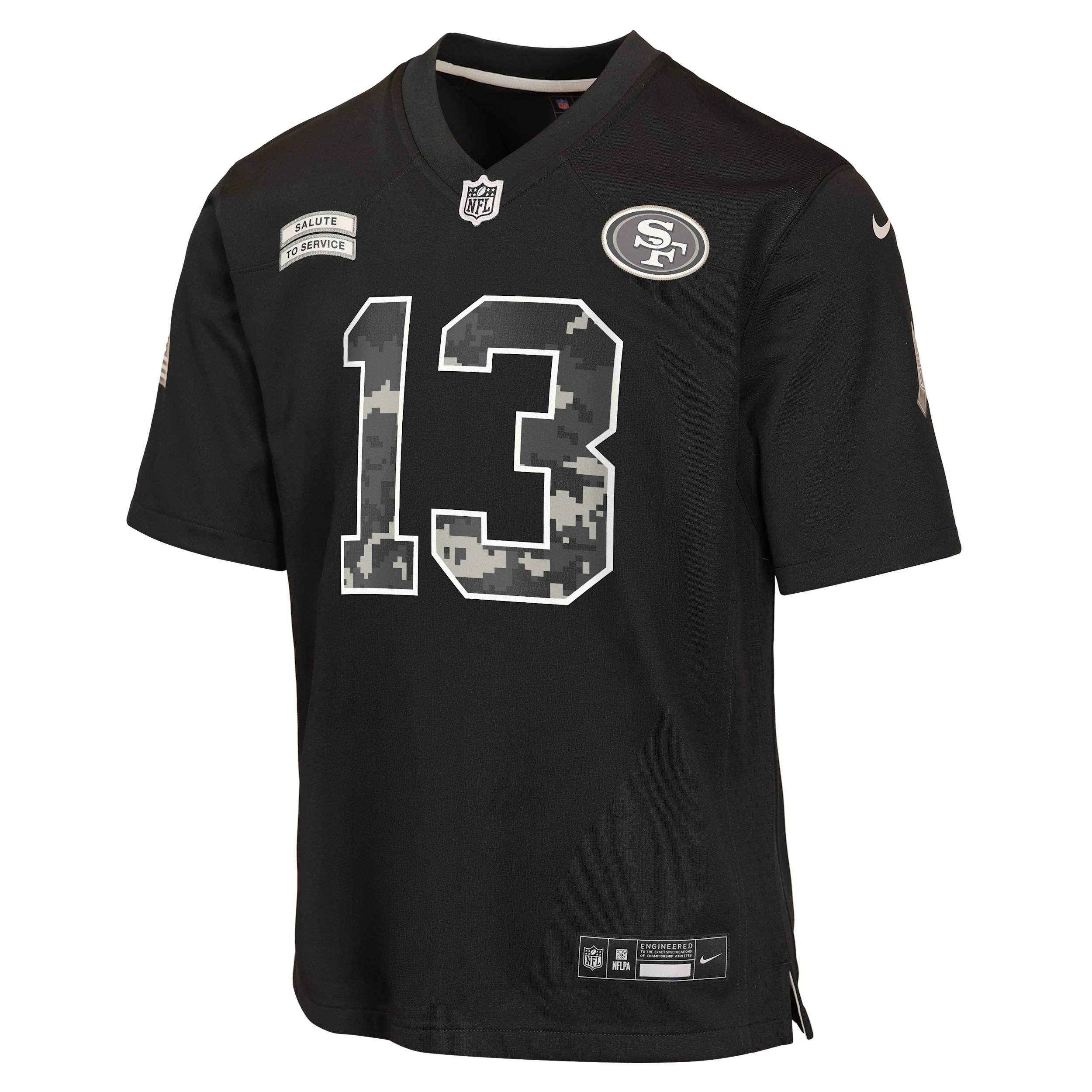 Brock Purdy San Francisco 49ers Salute to Service Big Kids' Nike NFL Game Jersey in Black | Z1B7FEOA49RBP-NAW