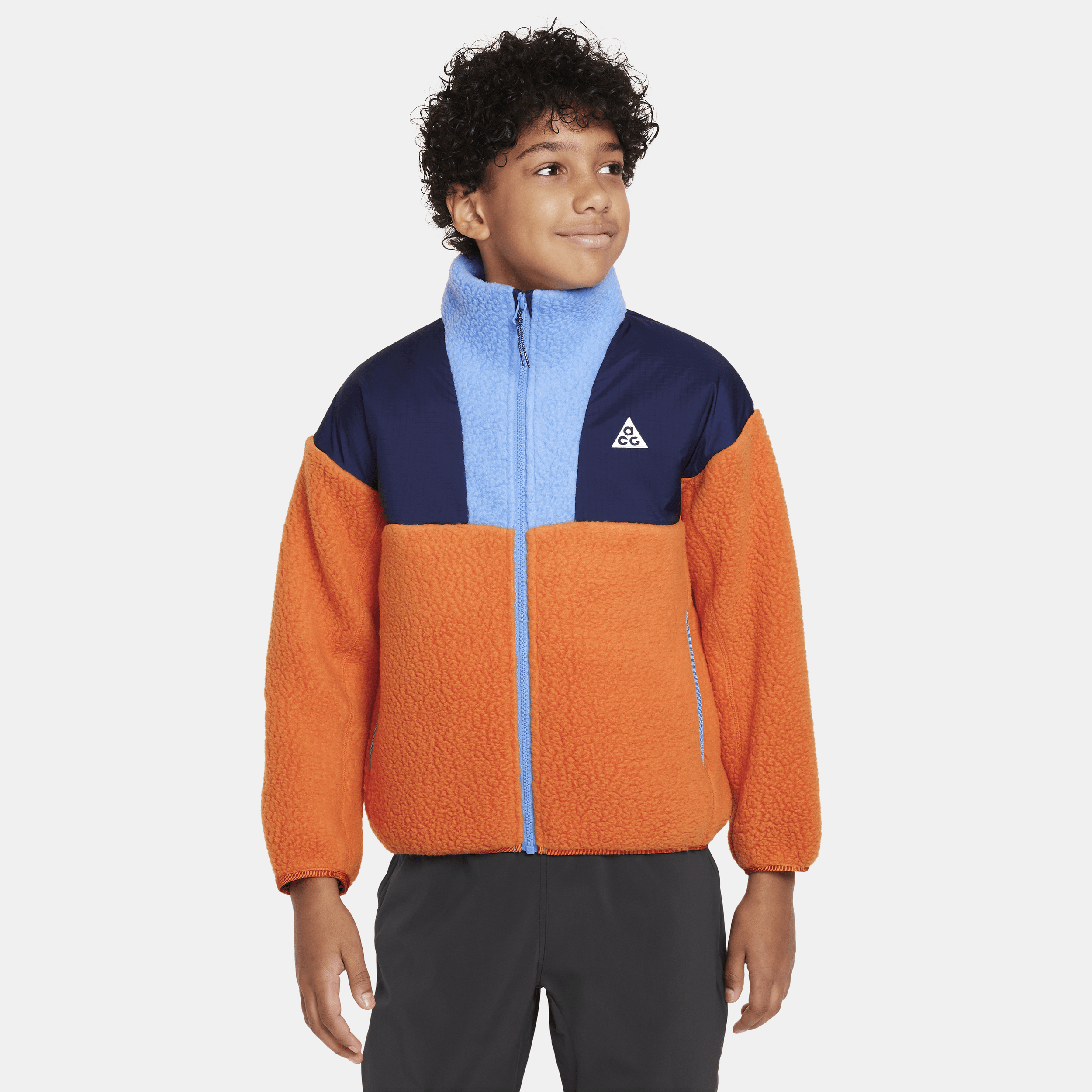 Nike Sportswear Acg Big Kids' Loose Full-zip Jacket In Orange