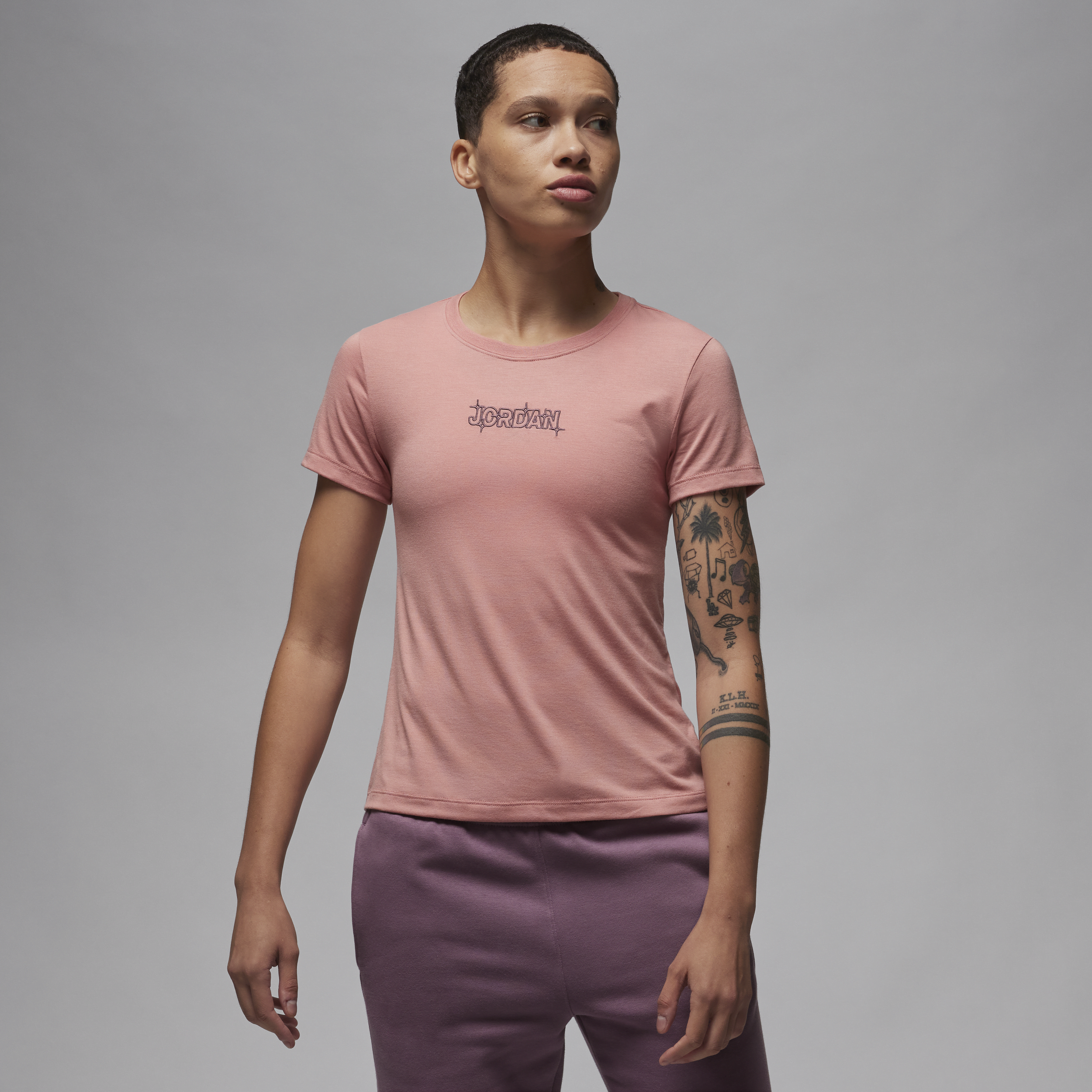 Shop Jordan Women's  Slim Graphic T-shirt In Pink