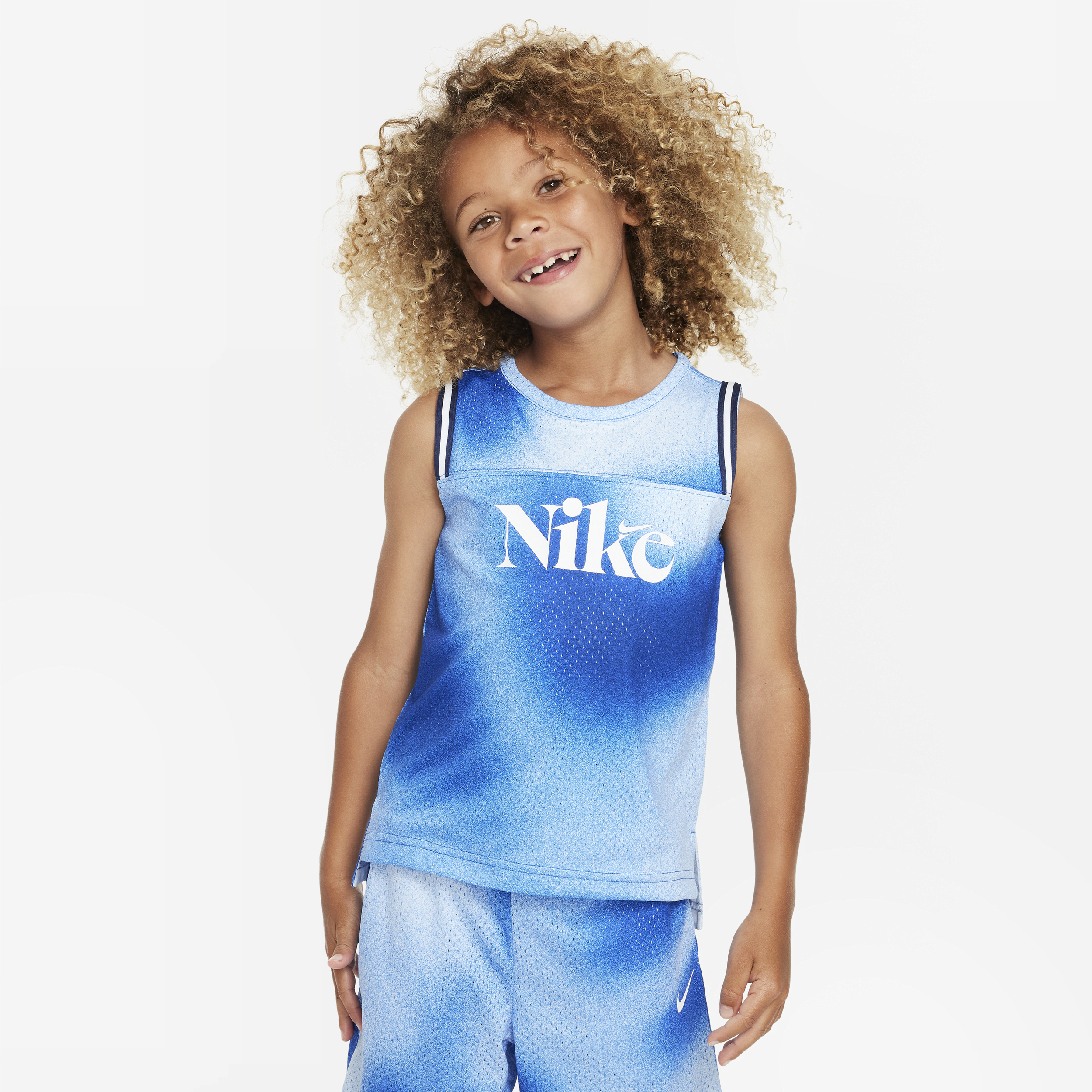 Nike Culture Of Basketball Printed Pinnie Little Kids Top In Blue