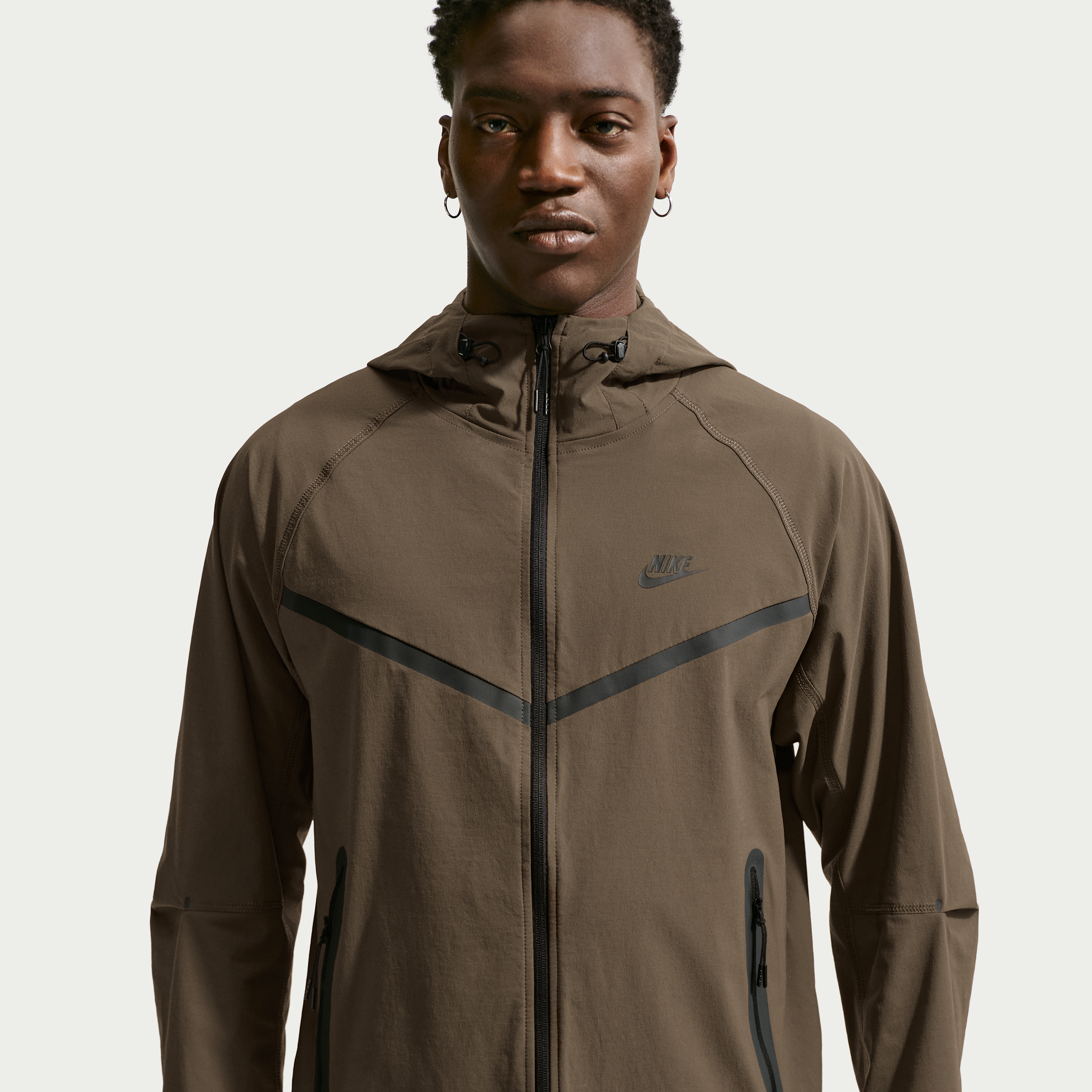 Nike Men's Tech Dri-FIT Woven Full-Zip Windrunner Jacket in Brown | IU6965-212