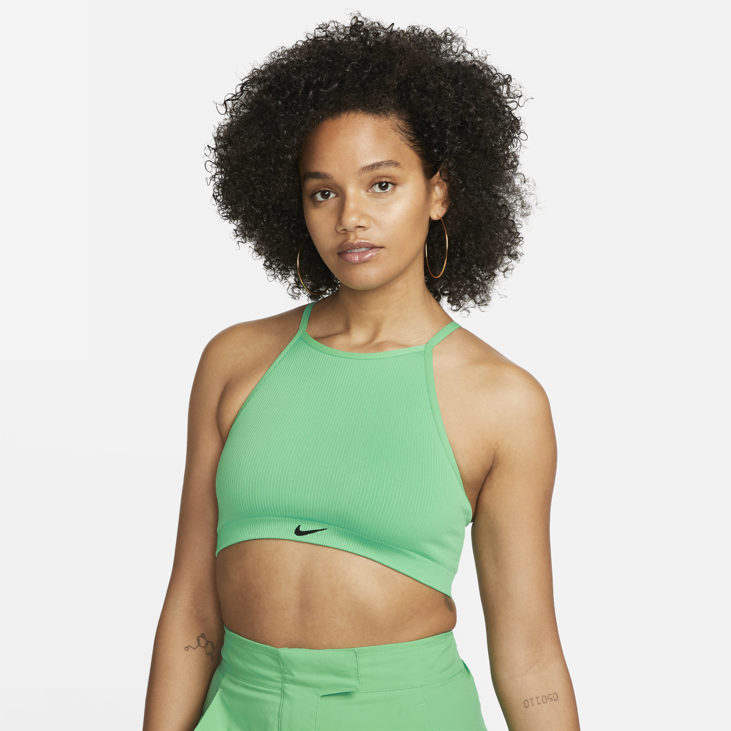 Nike Women's Indy Seamless Ribbed Light-support Non-padded Sports Bra In Green