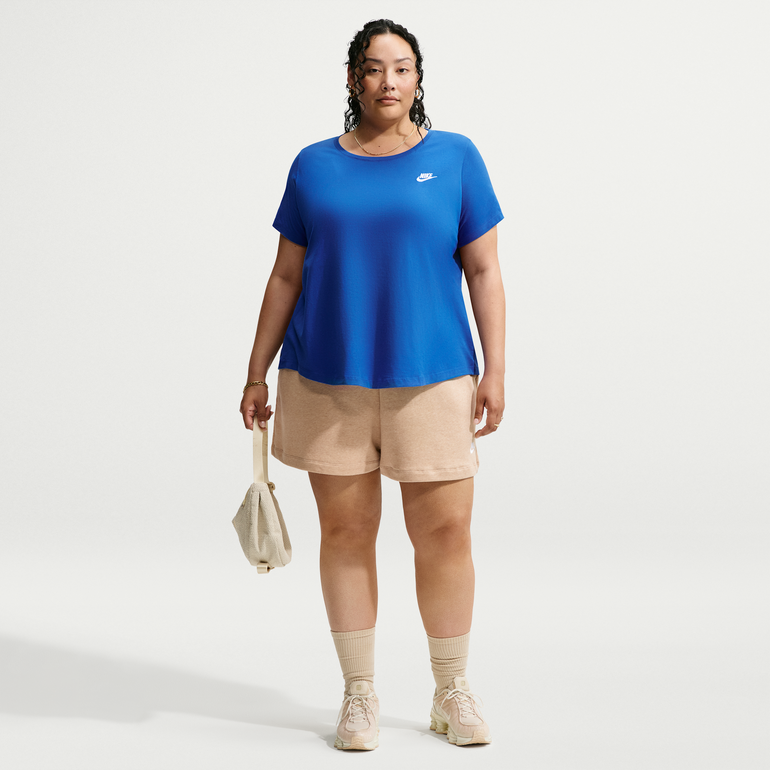 Nike Women's  Sportswear Club Fleece Mid-rise Shorts (plus Size) In Brown