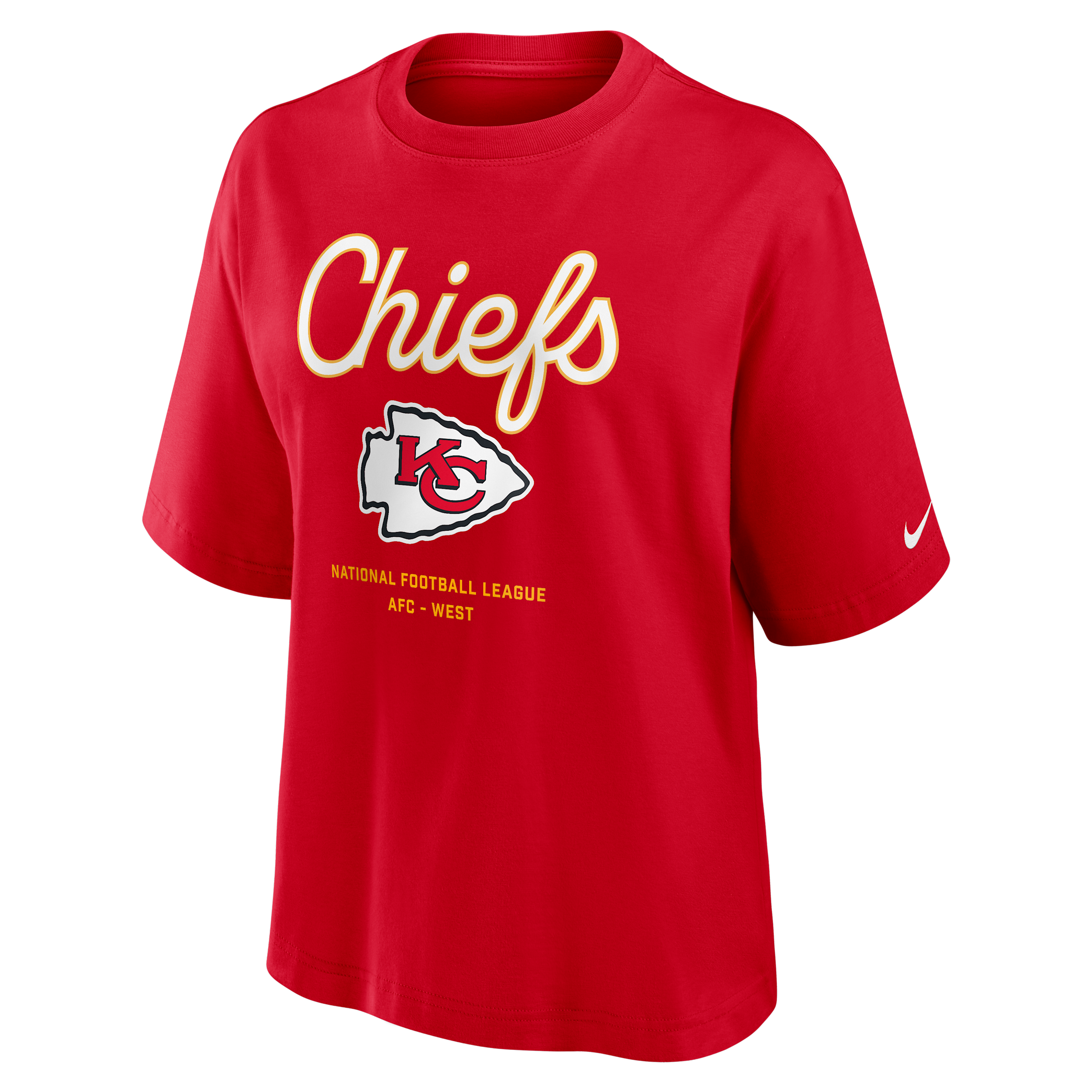 Nike Red Kansas City Chiefs Essential Script Relaxed Boxy T-shirt In Red