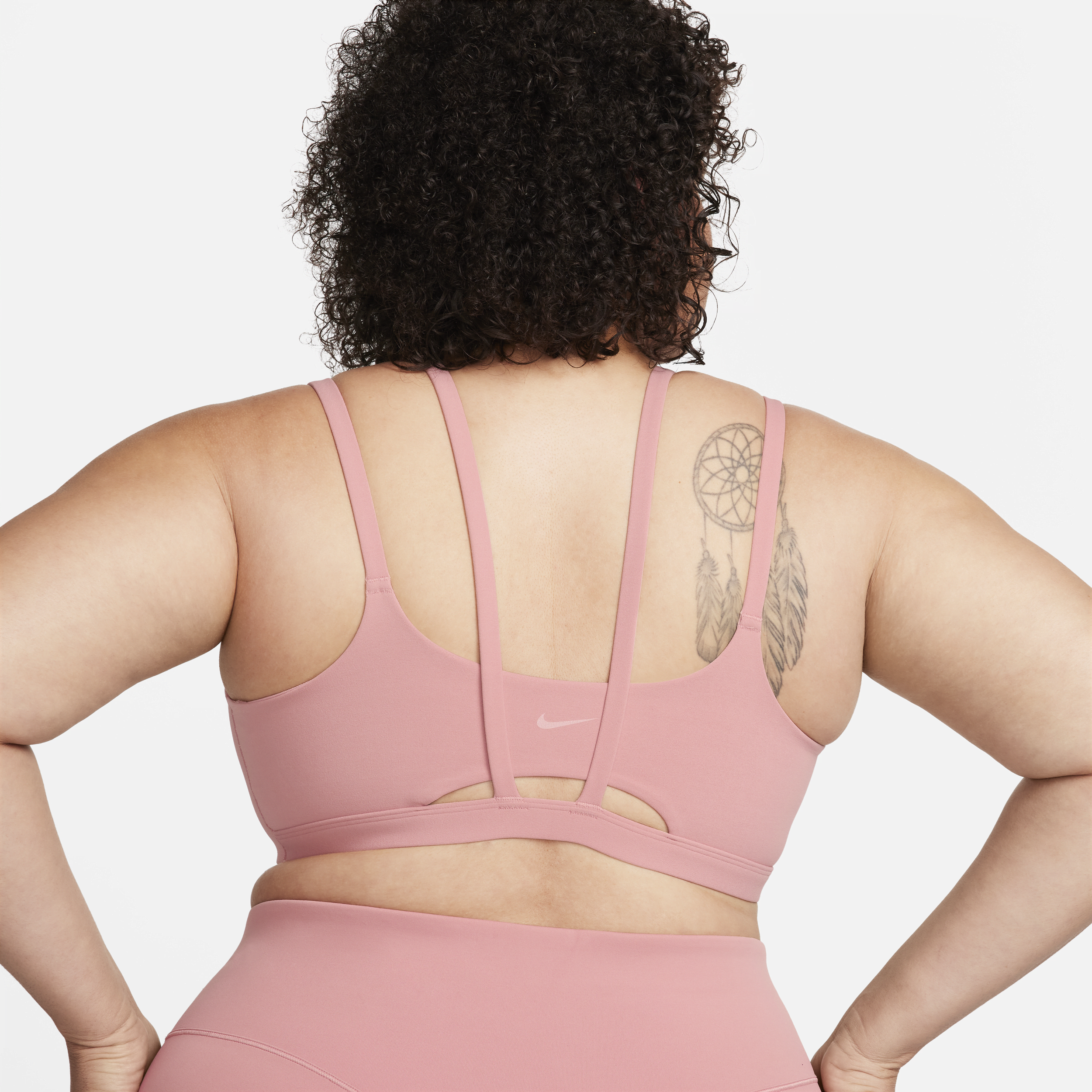 Nike Women's Zenvy Strappy Light-support Padded Sports Bra (plus Size) In Pink