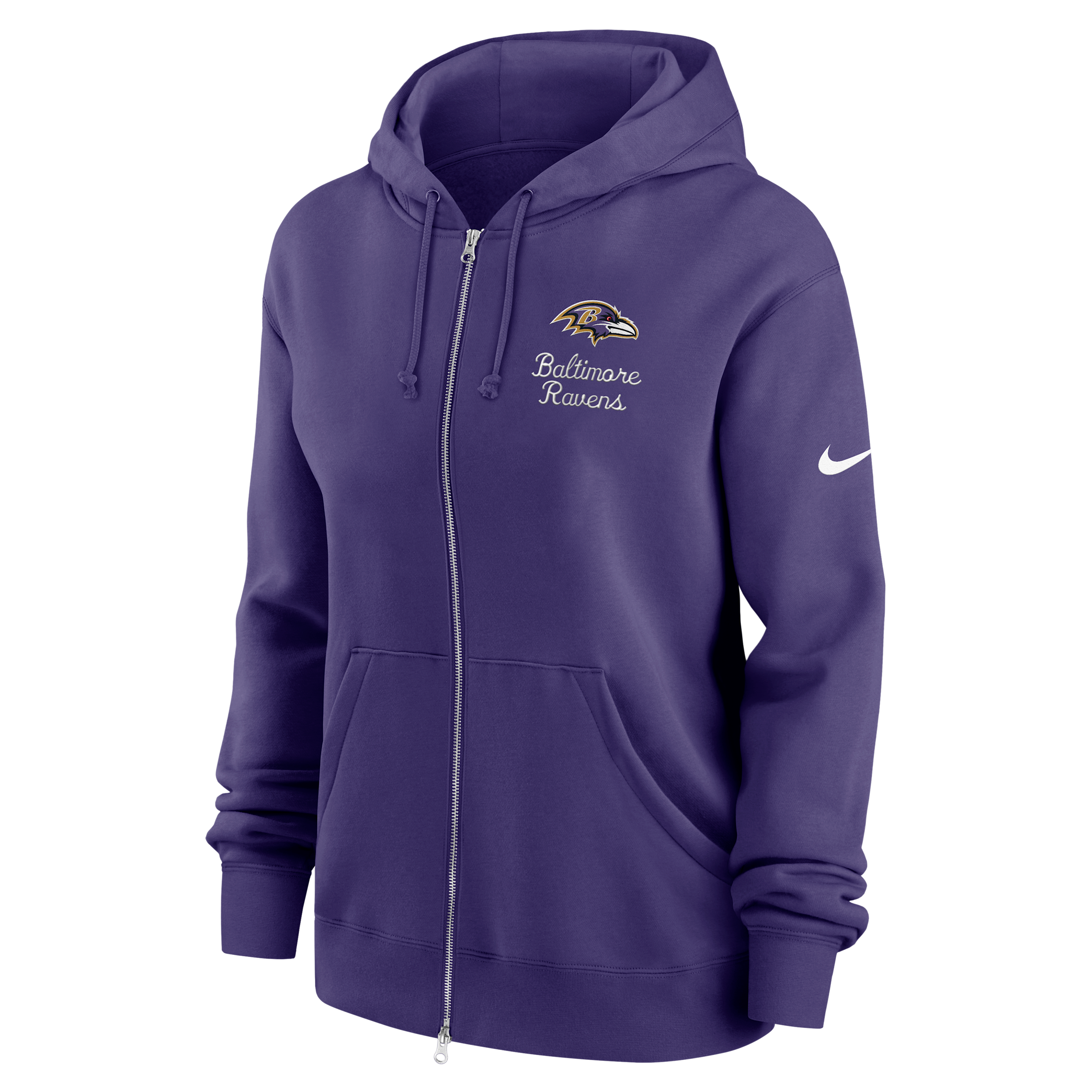Nike Baltimore Ravens Phoenix Rewind Women's Nfl Full-zip Hoodie In Purple