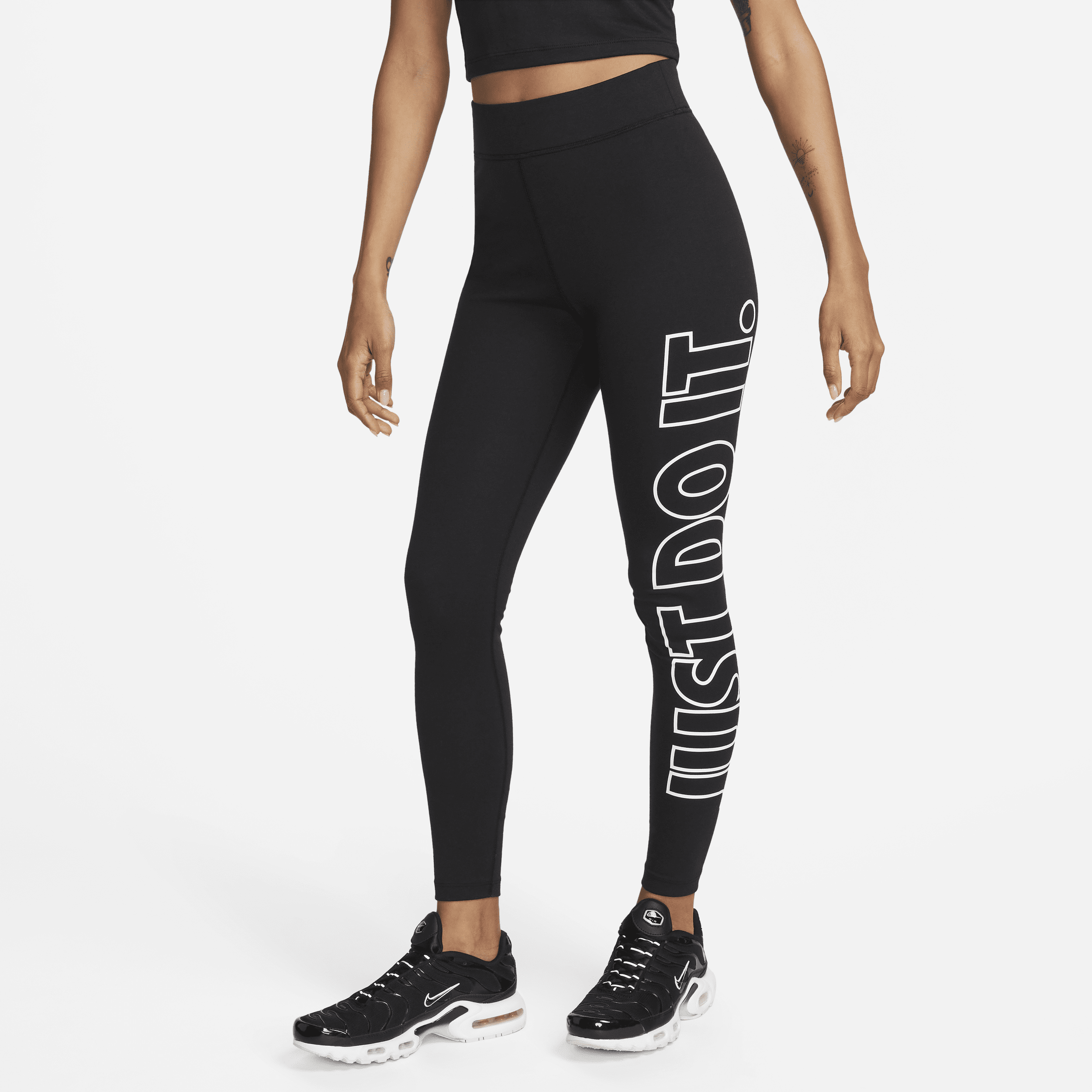 Nike Women's  Sportswear Classics Graphic High-waisted Leggings In Black