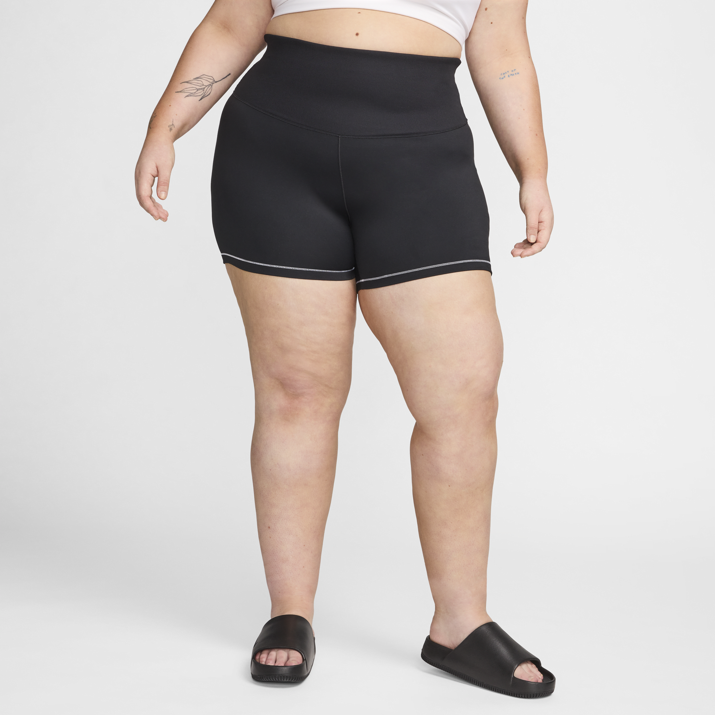Nike Women's One Rib High-waisted 5" Biker Shorts (plus Size) In Black