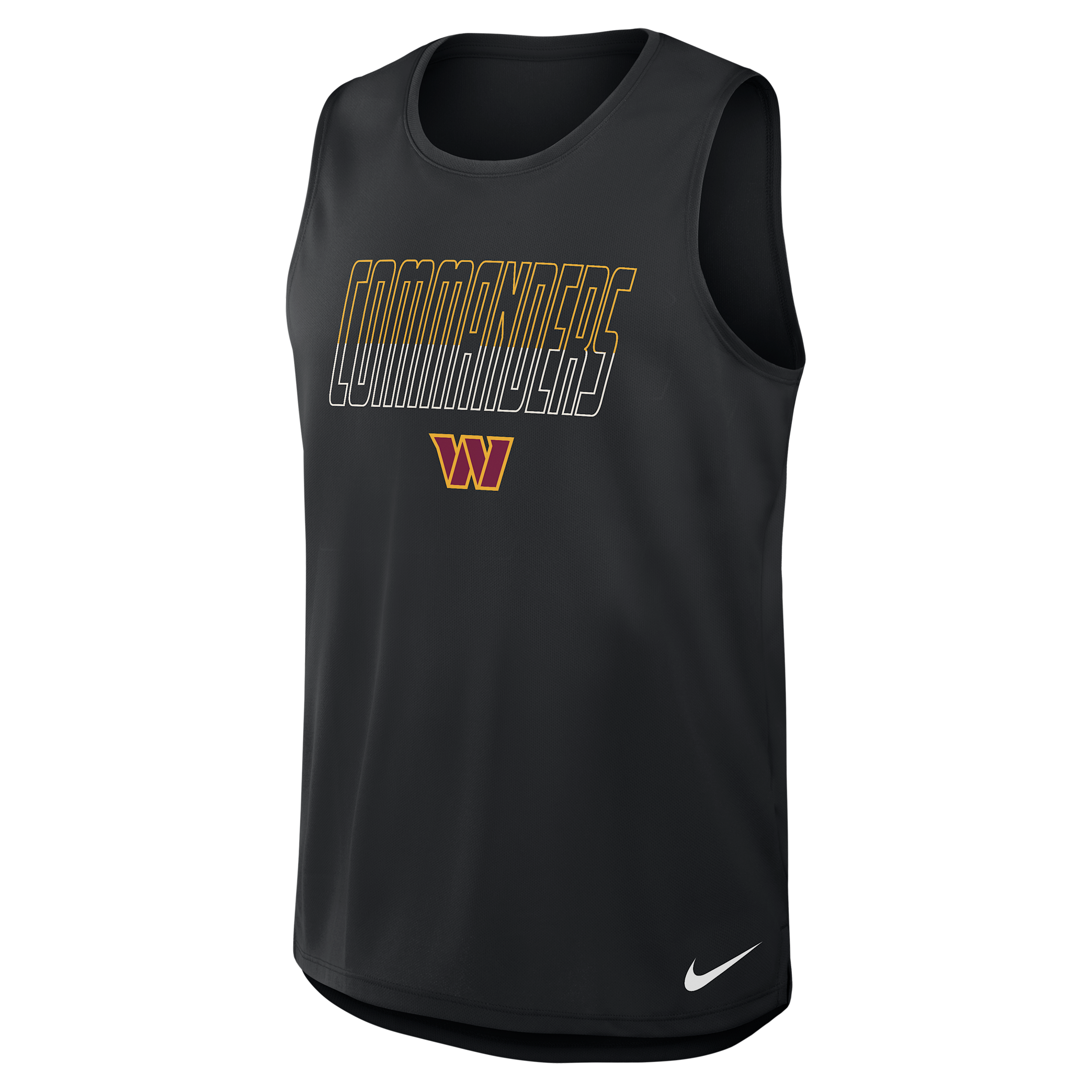 Nike Men's Washington Commanders Kickoff Miler Dri-fit Crewneck Screen-Print Tank - Black