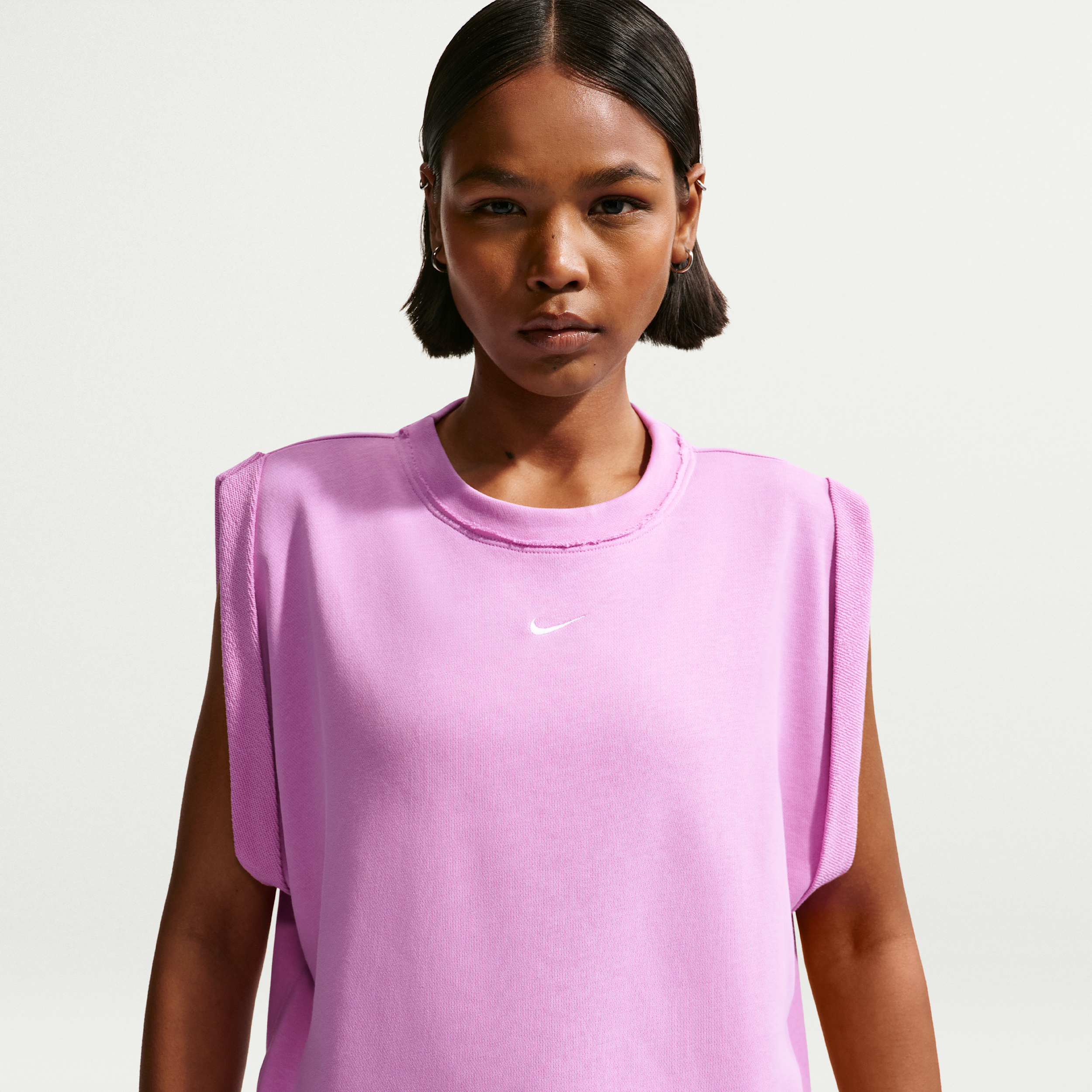 Women's Nike Sportswear Chill Terry Oversized Tank Top in Purple | IF0569-503
