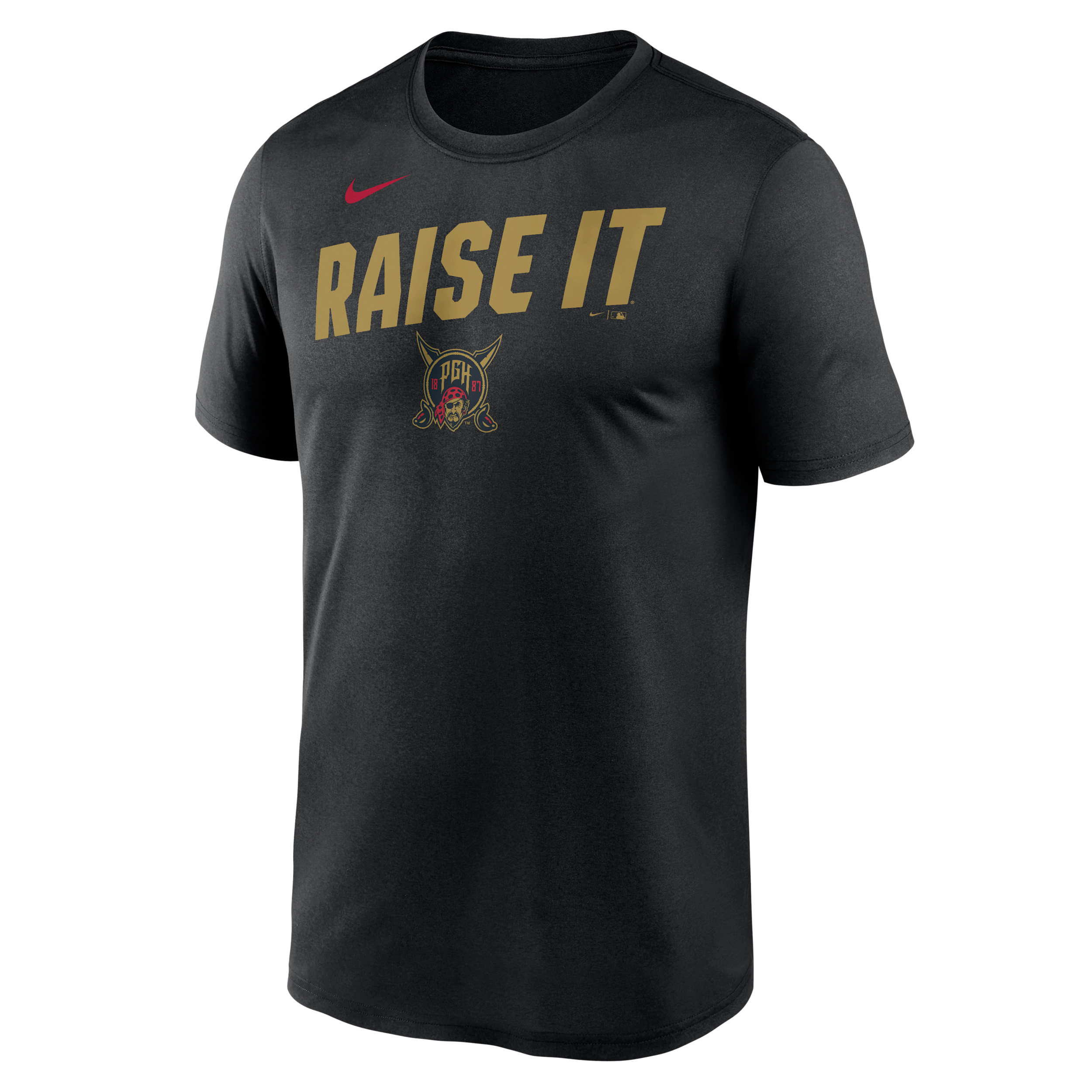Pittsburgh Pirates City Connect Team Phrase Script Nike Men's Dri-FIT MLB T-Shirt in Black | NKGK00APTB-TG9