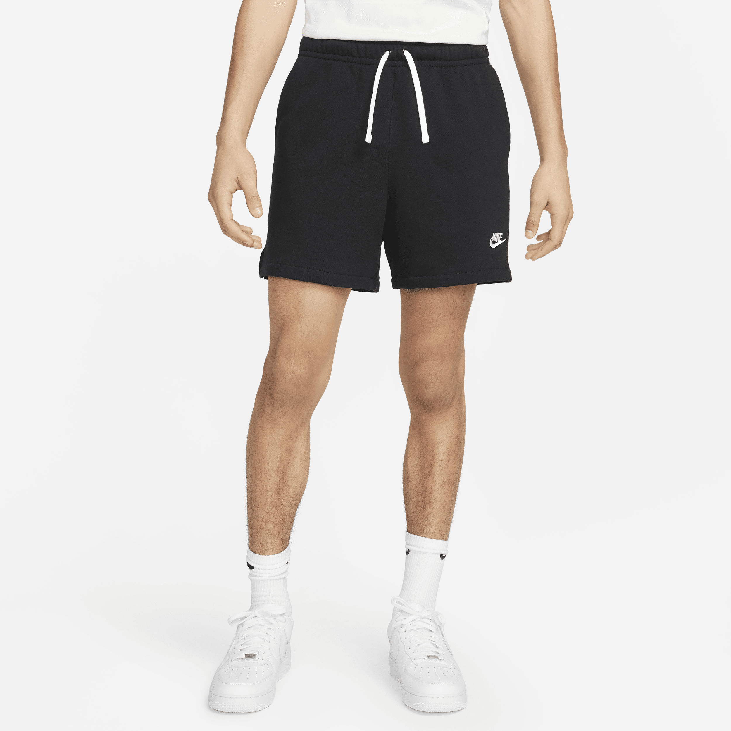 Shop Nike Men's Club Fleece French Terry Flow Shorts In Black