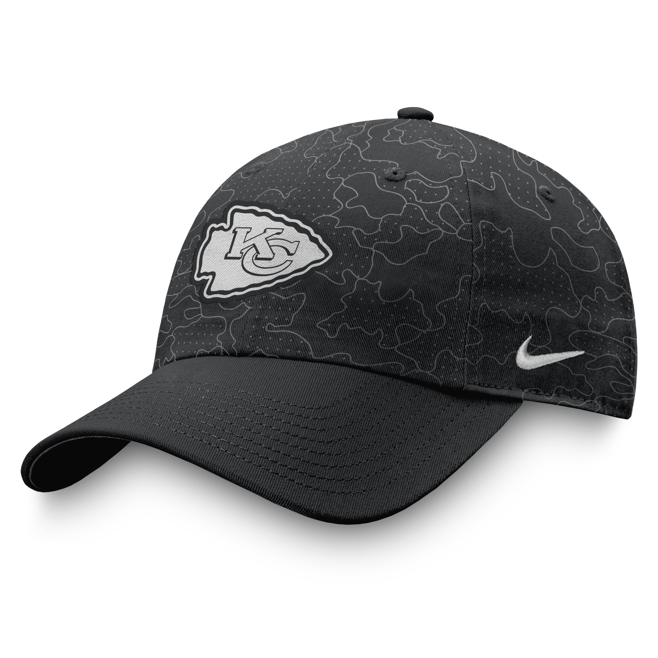 Nike Men's Dri-fit Rflctv Heritage86 (nfl Kansas City Chiefs) Adjustable Hat In Black