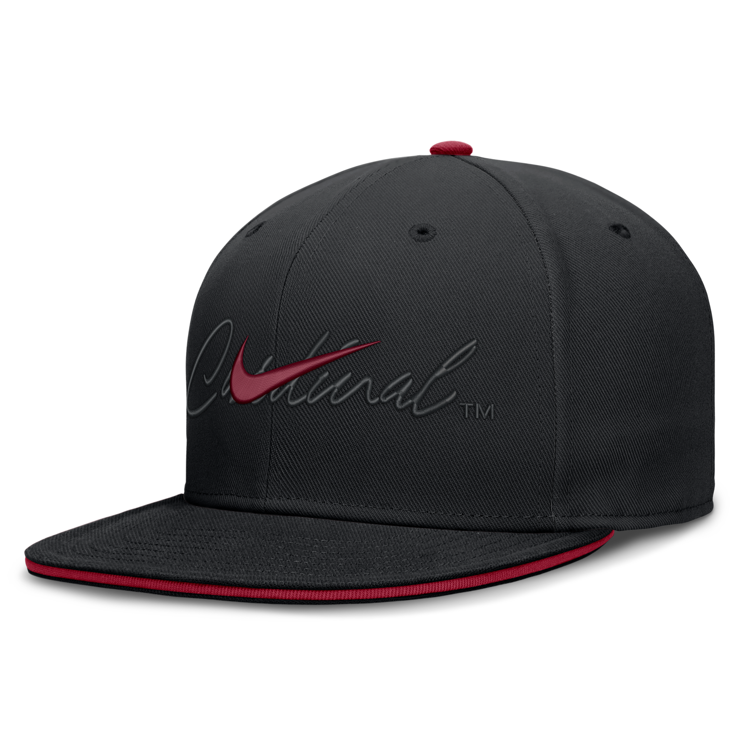 Nike Men's Black Stanford Cardinal Dri-fit Primetime Script Fitted Hat - Black