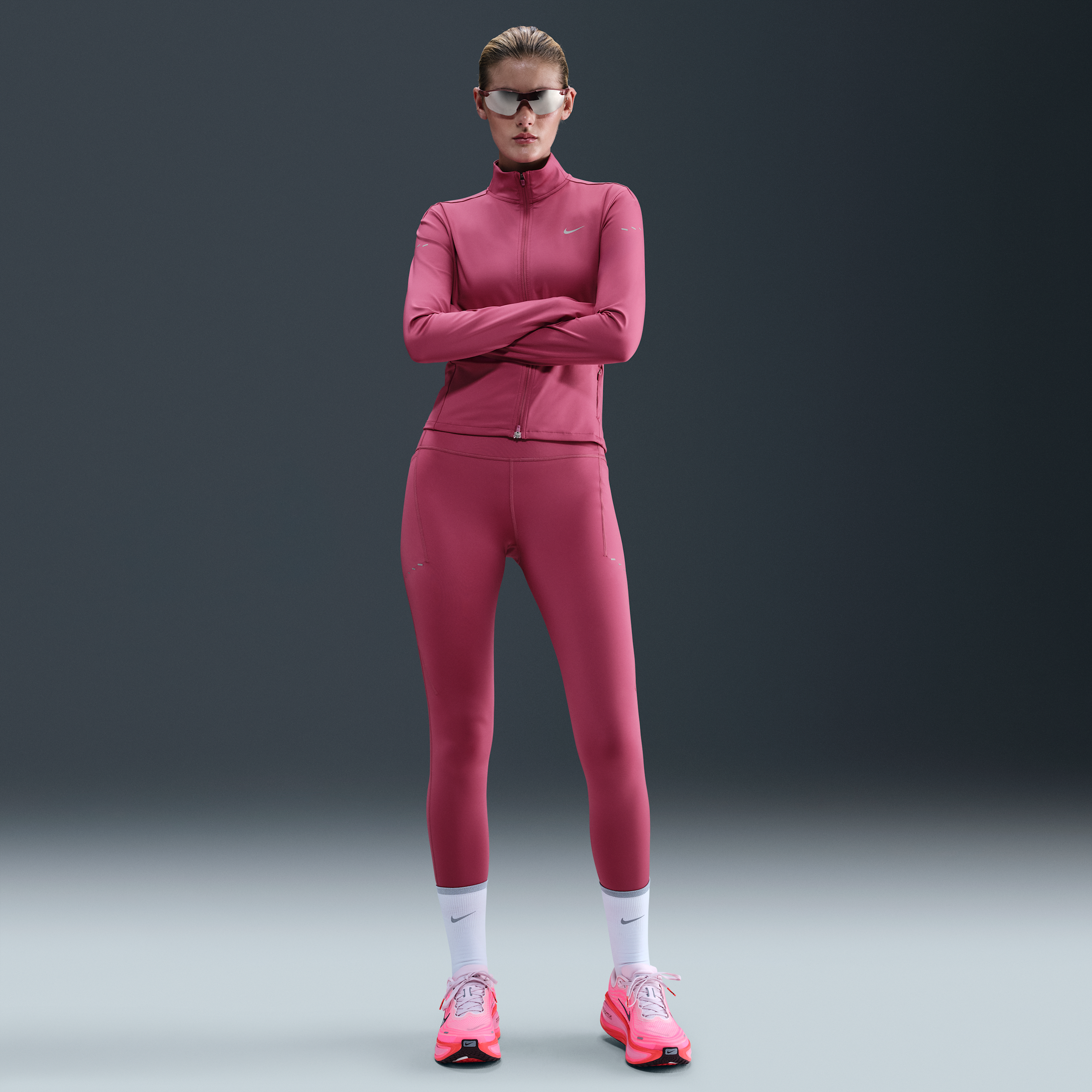 Nike Women's Swift High-waisted 7/8 Running Leggings With Pockets In Pink