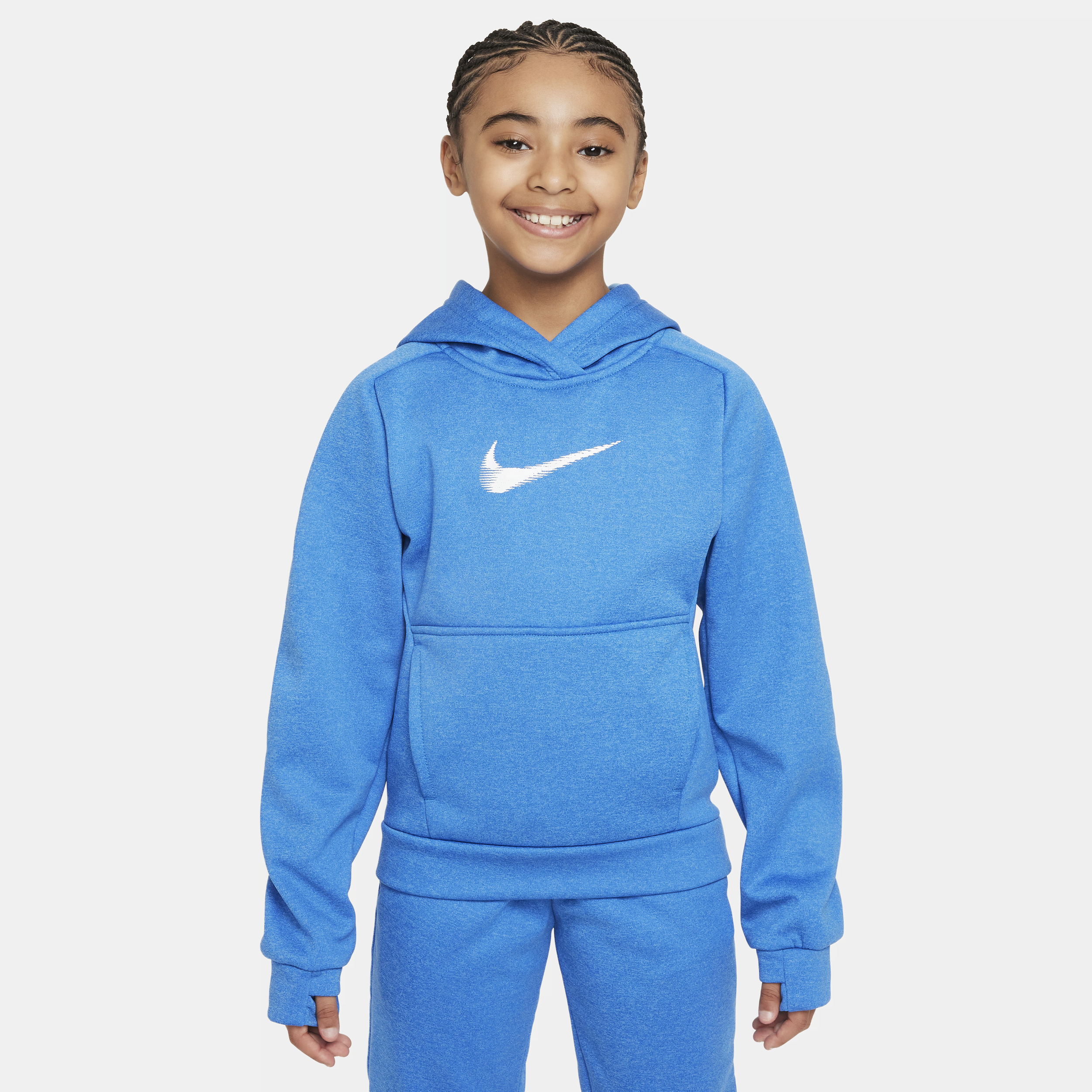 Shop Nike Multi+ Big Kids' Therma-fit Pullover Hoodie In Blue