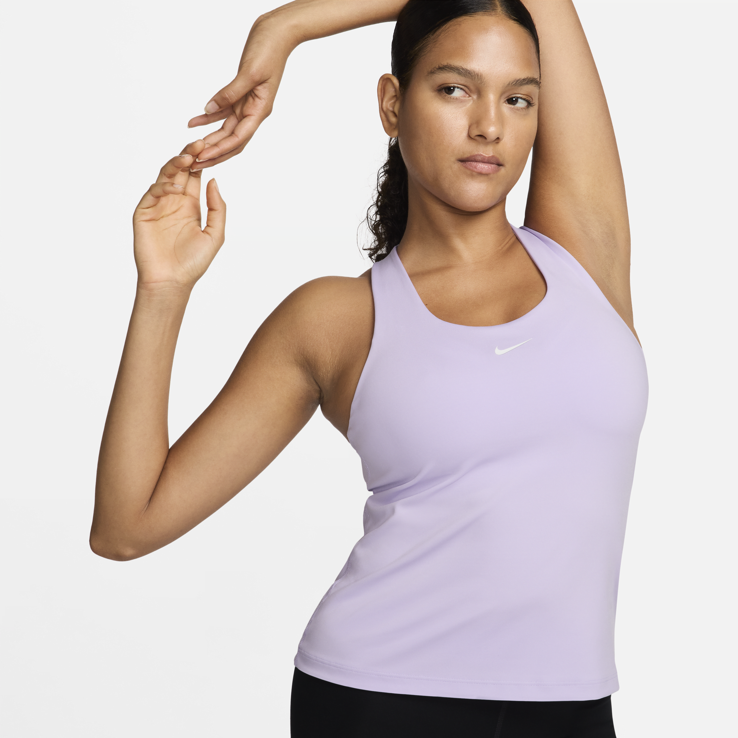Shop Nike Women's Swoosh Medium-support Padded Sports Bra Tank Top In Purple