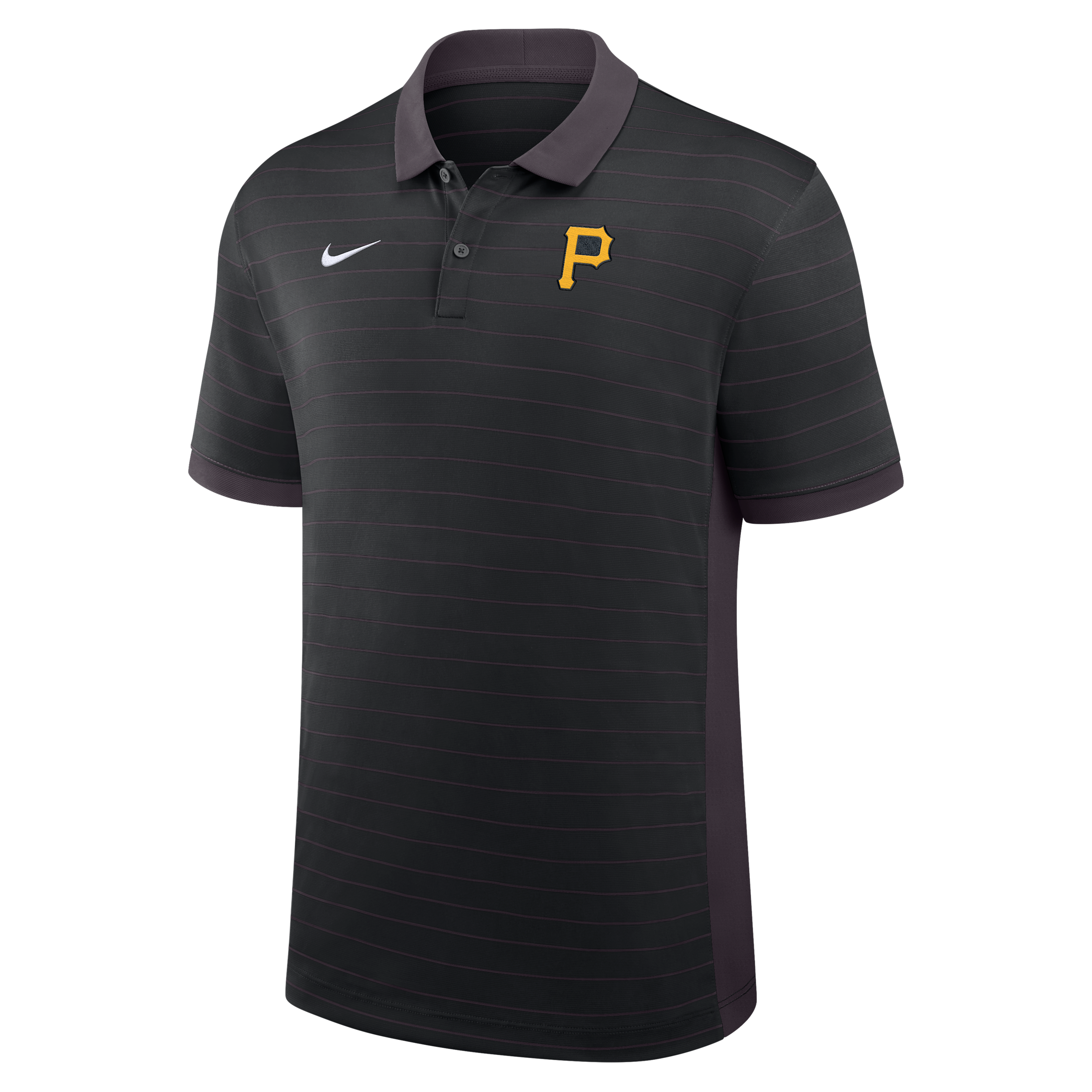 Pittsburgh Pirates Authentic Collection Striped Victory Nike Men's Dri-FIT MLB Polo in Black | 03BG0GJ6PTB-P81