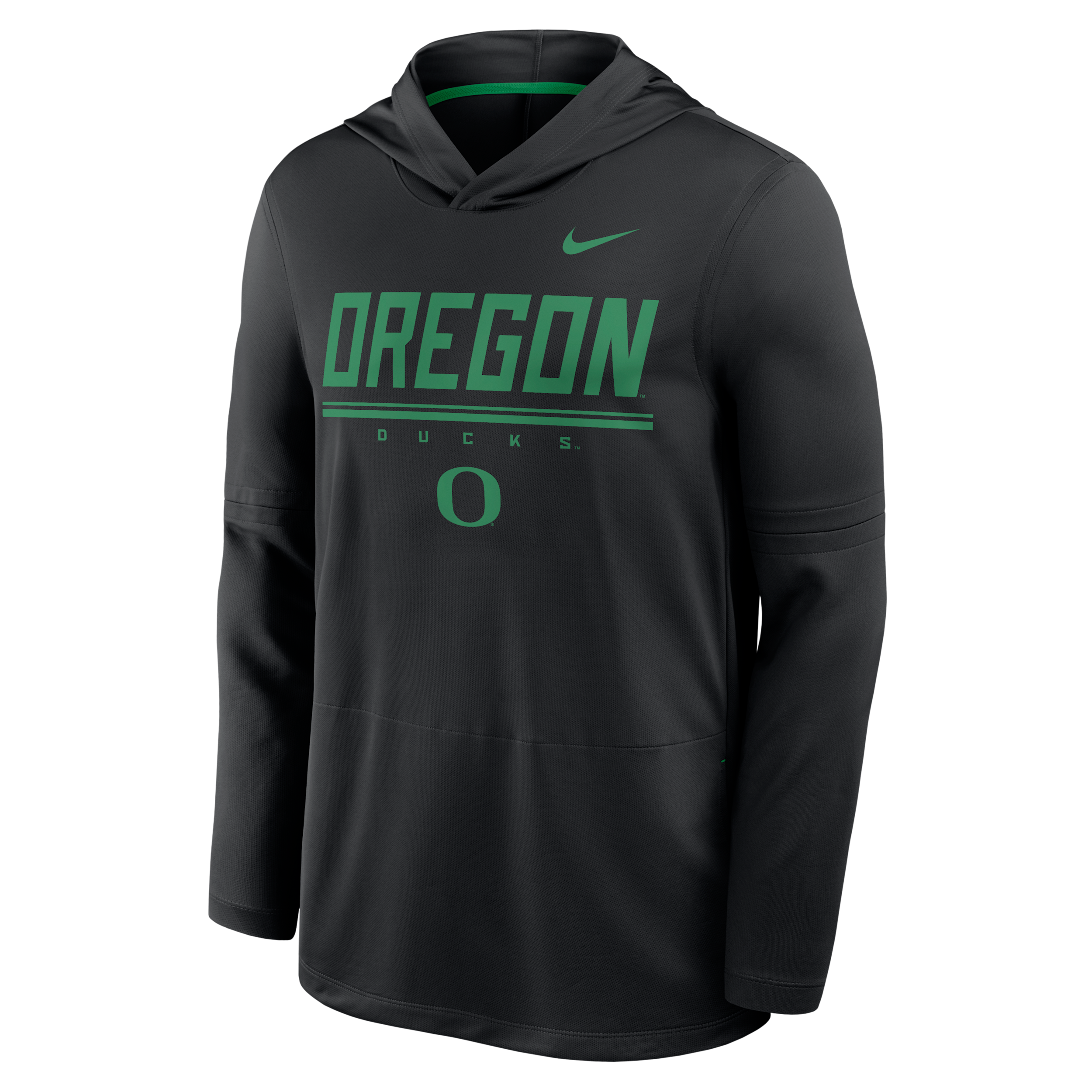 Nike Men's Black Oregon Ducks 2026 Sideline Lightweight Long Sleeve Dri-fit Hoodie - Black, Green