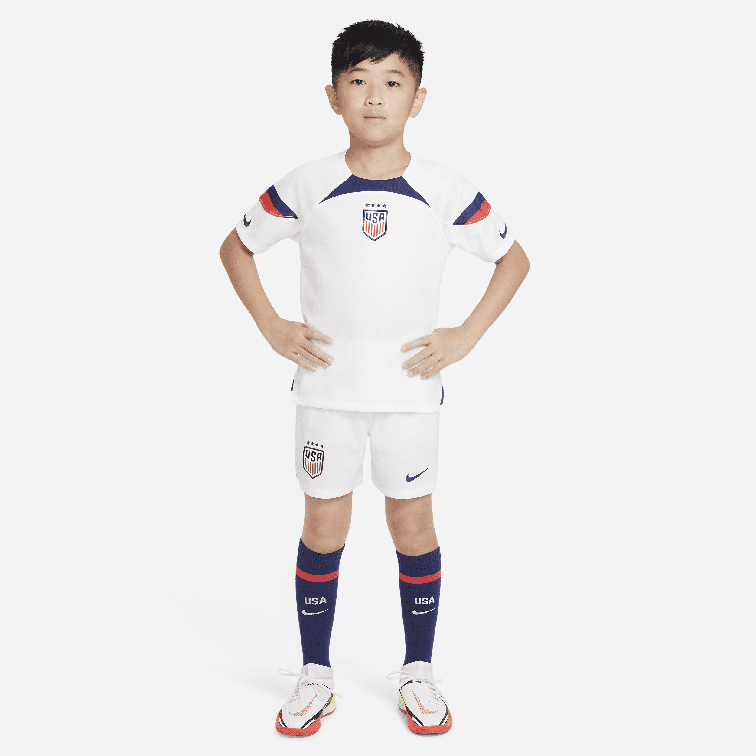 Nike U.s. 2022/23 Home Little Kids'  Soccer Kit In White