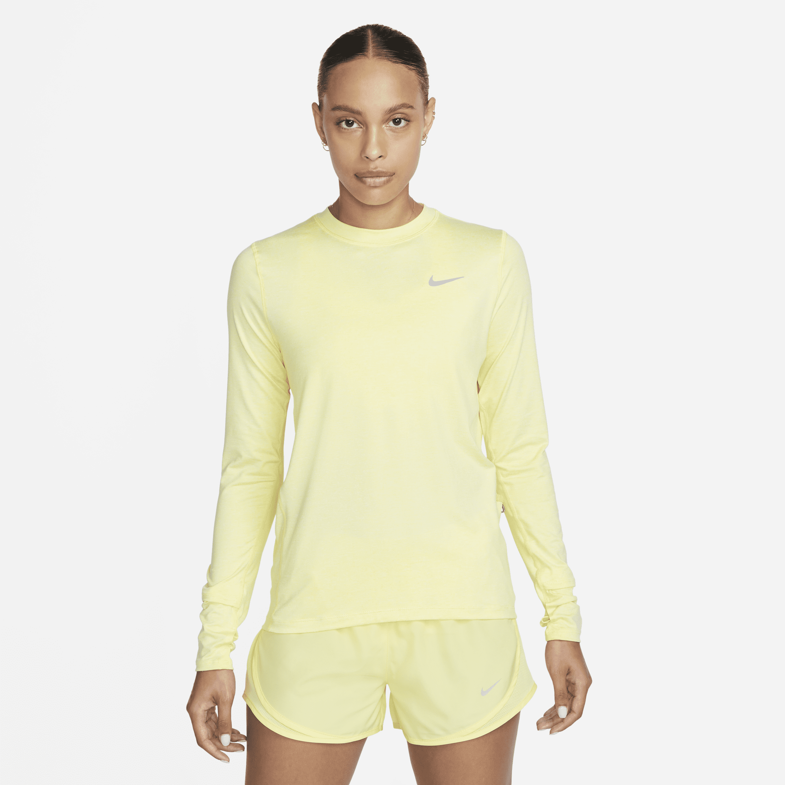 Nike Women's Dri-fit Element Running Crew In Yellow