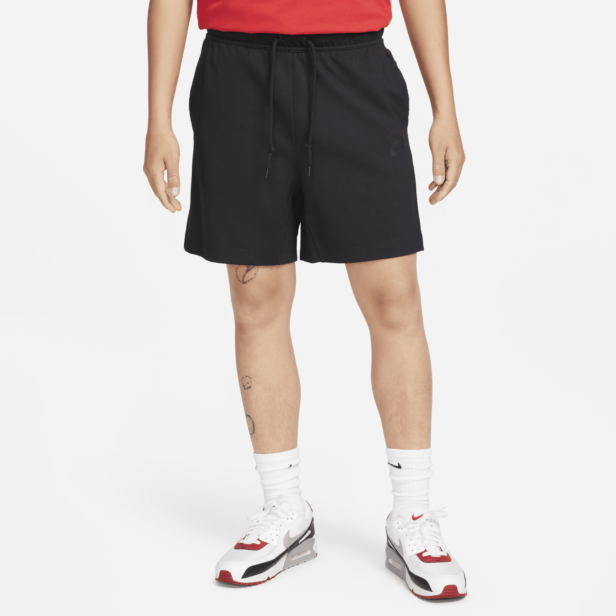 Shop Nike Men's  Sportswear Tech Lightweight Knit Shorts In Black