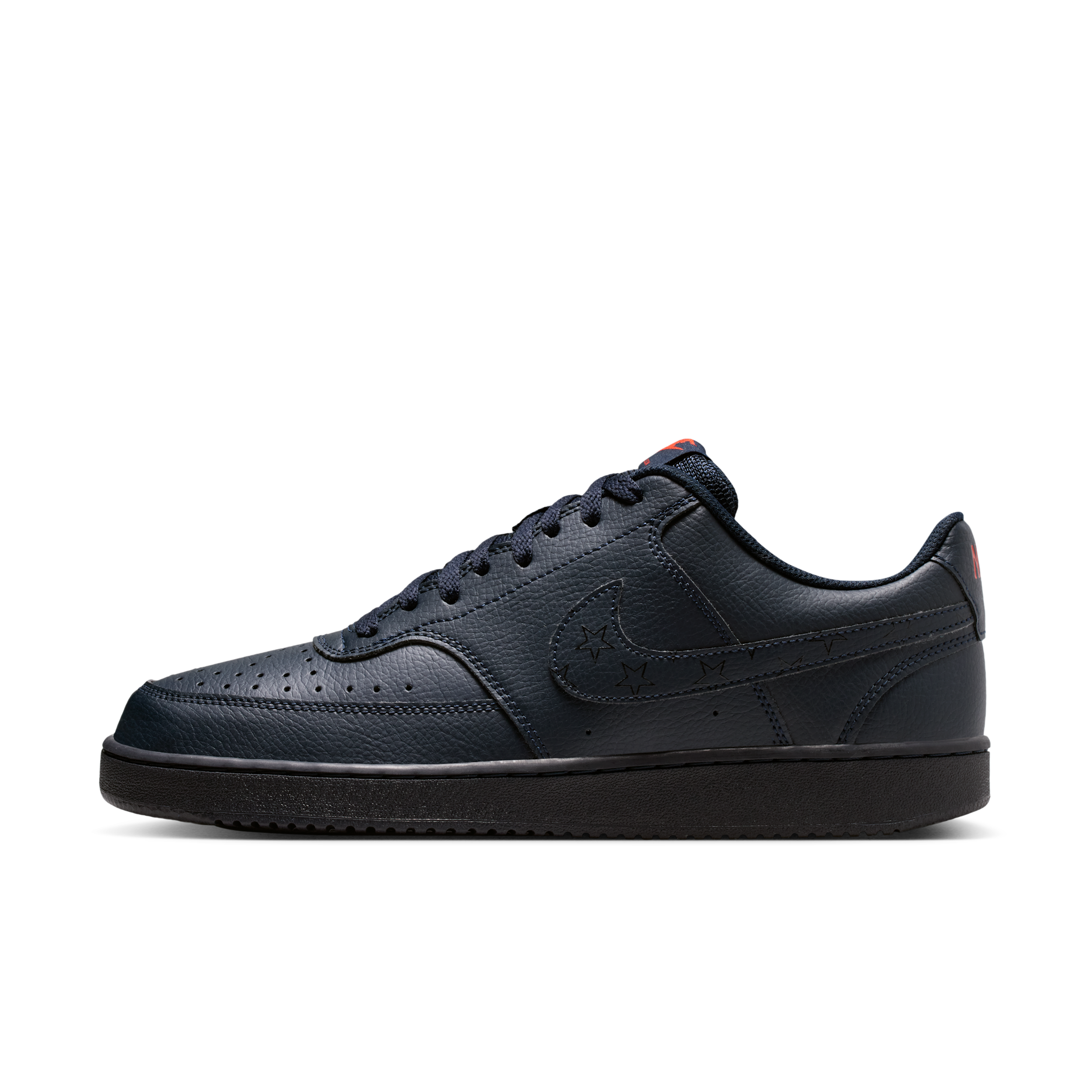 Nike Men's Court Vision Low Shoes, Size 14, Dk Obsidian/Picante Red