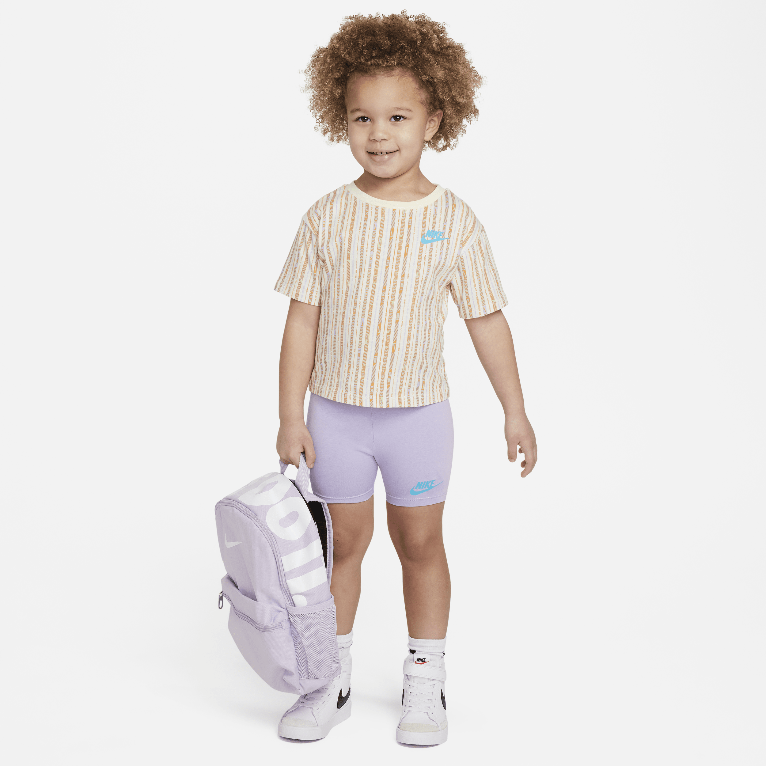 Shop Nike Happy Camper Toddler Bike Shorts Set In Purple