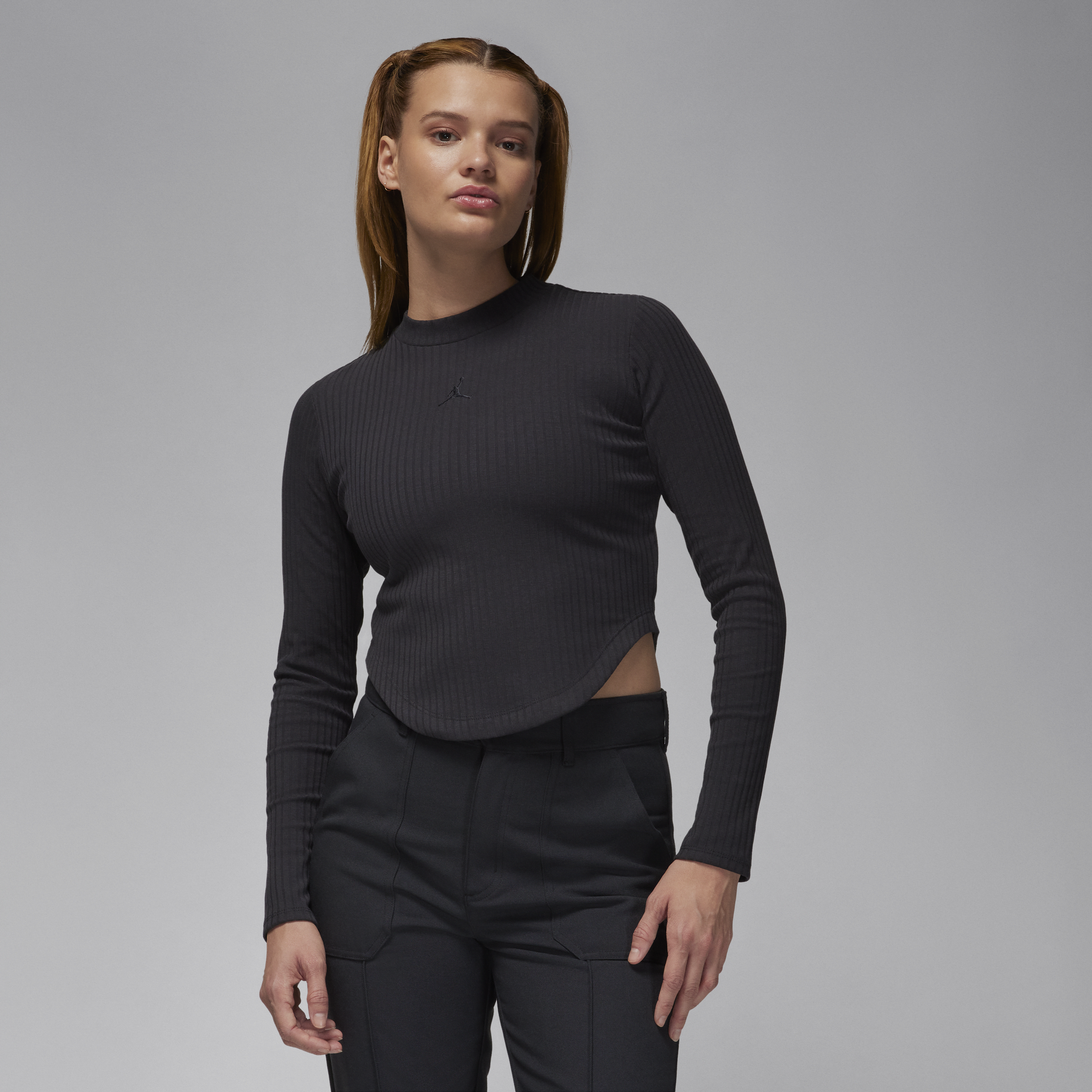 Jordan Women's  Long-sleeve Knit Top In Black