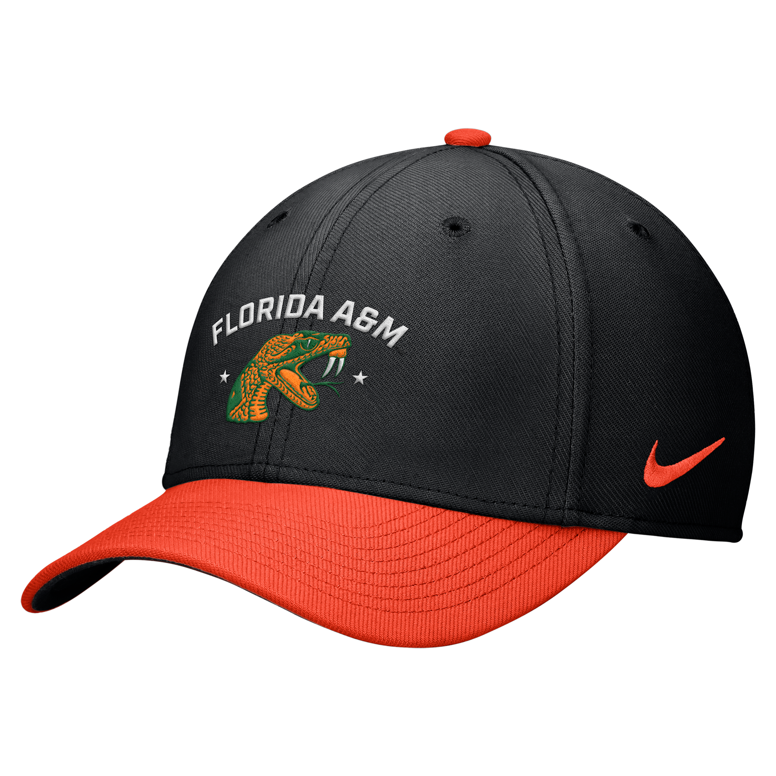 Nike Unisex Rise College (florida A&m University) Dri-fit Swooshflex Cap In Black