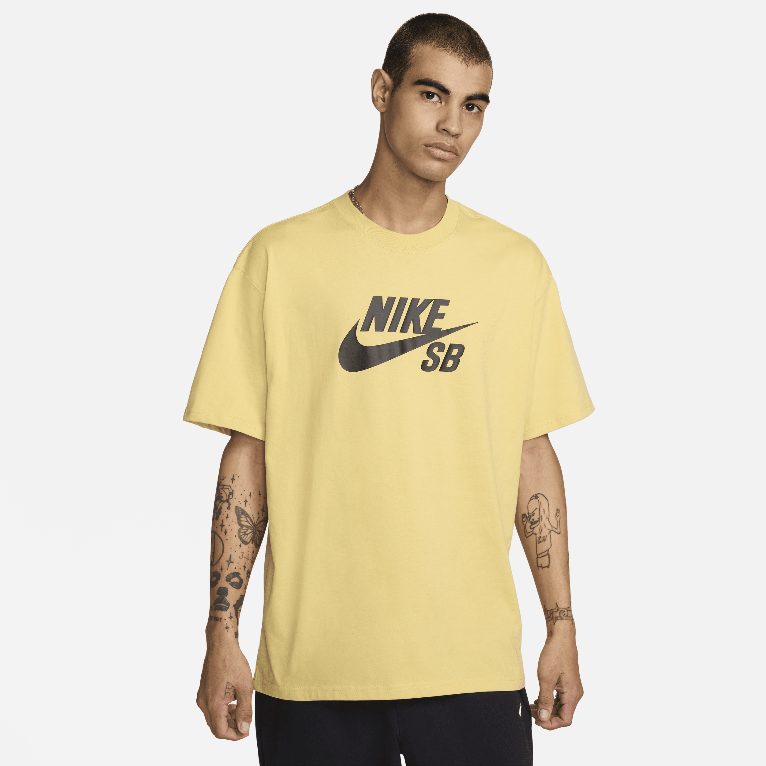 Shop Nike Men's  Sb Logo Skate T-shirt In Yellow
