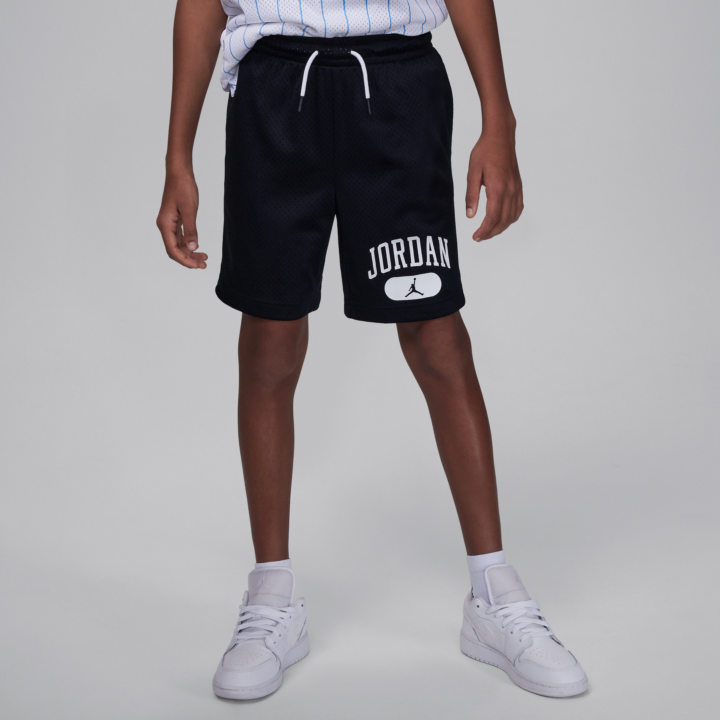 Jordan Boys' Woodmark Jumpman Mesh Shorts - Big Kid In Black