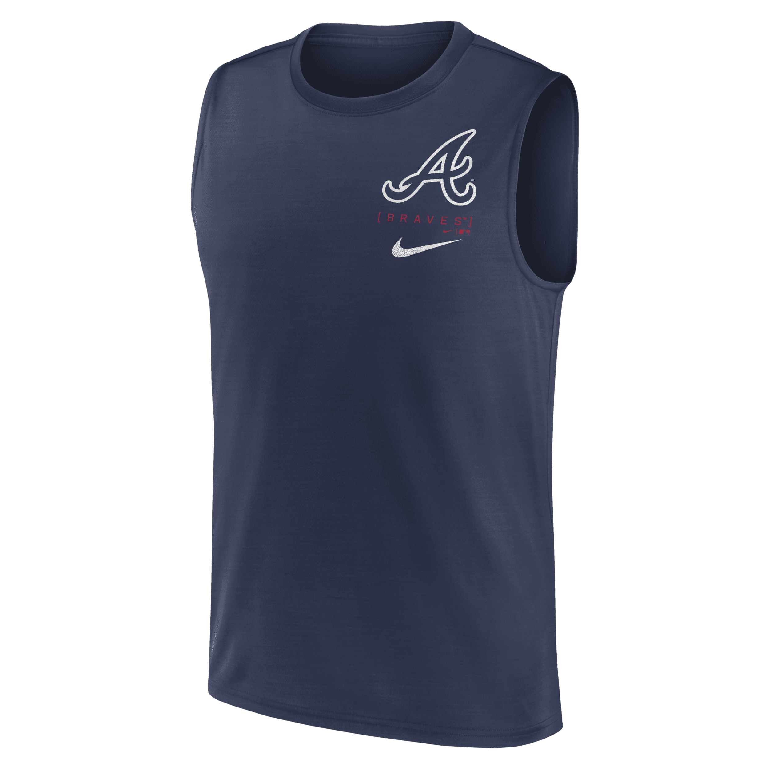 Shop Nike Atlanta Braves Large Logo  Men's Dri-fit Mlb Muscle Tank Top In Blue