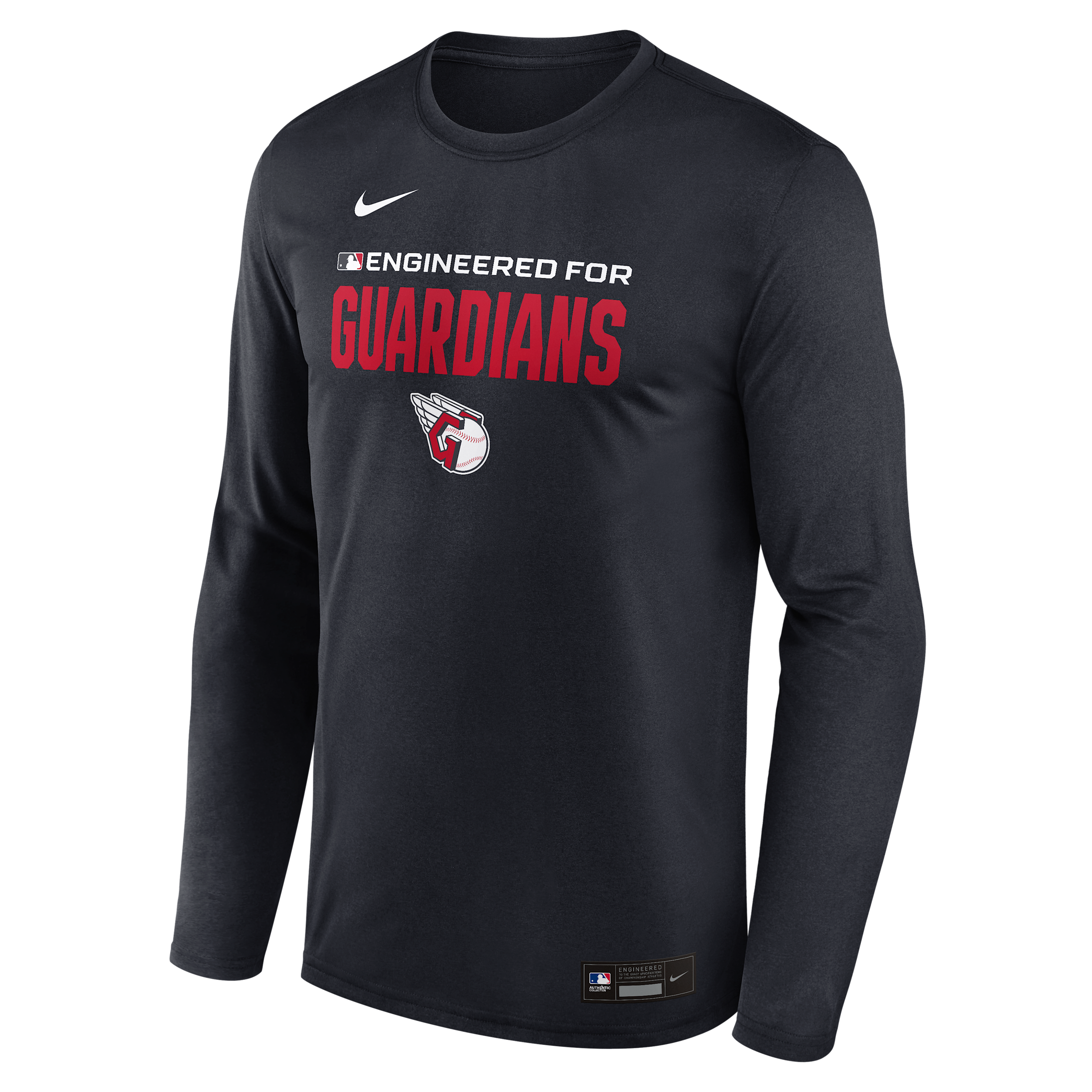 Cleveland Guardians Authentic Collection Team Issue Nike Men's Dri-FIT MLB Long-Sleeve T-Shirt in Blue | 02TJ4FAGUA-JE6