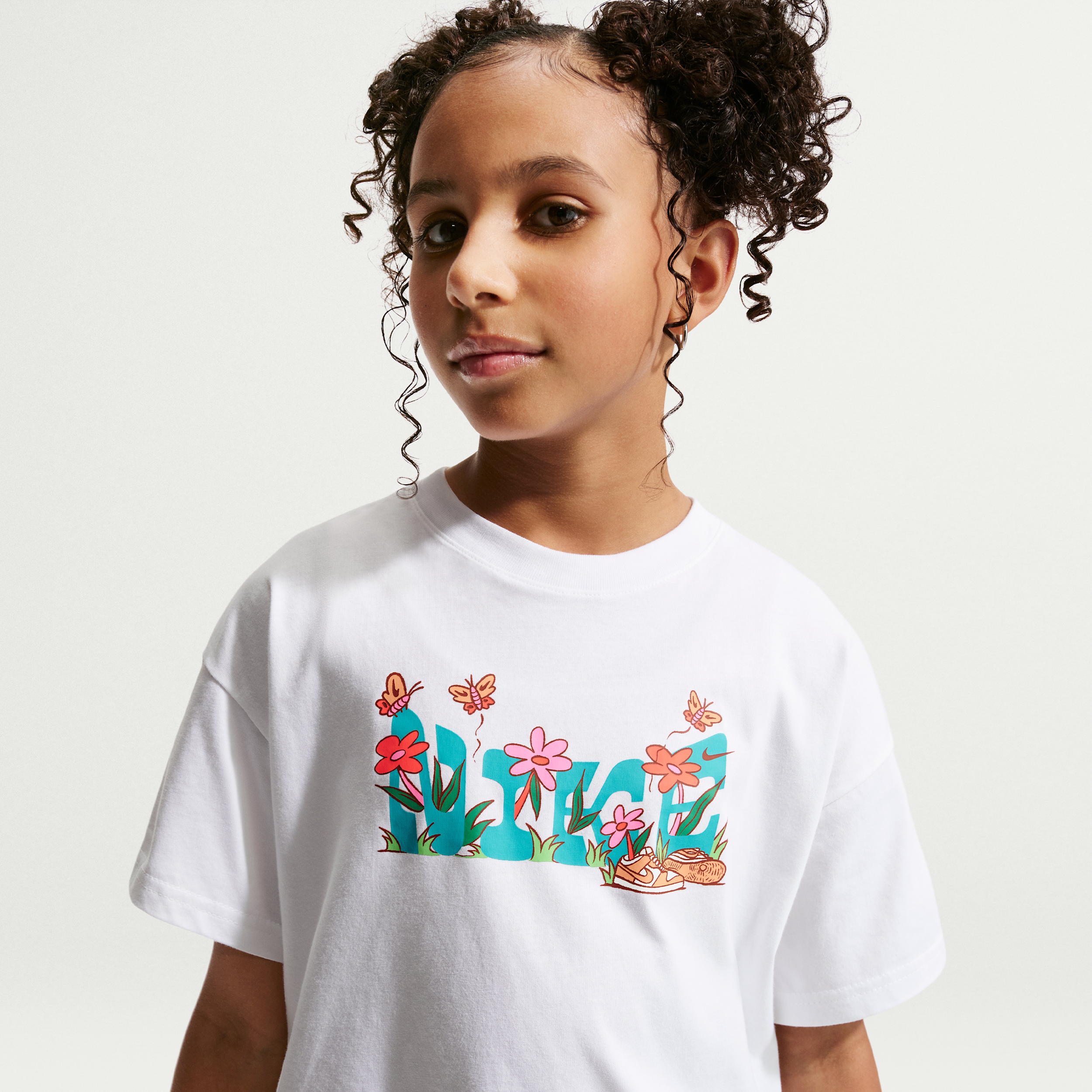 Nike Sportswear Big Kids' (Girls') T-Shirt in White | II9803-100