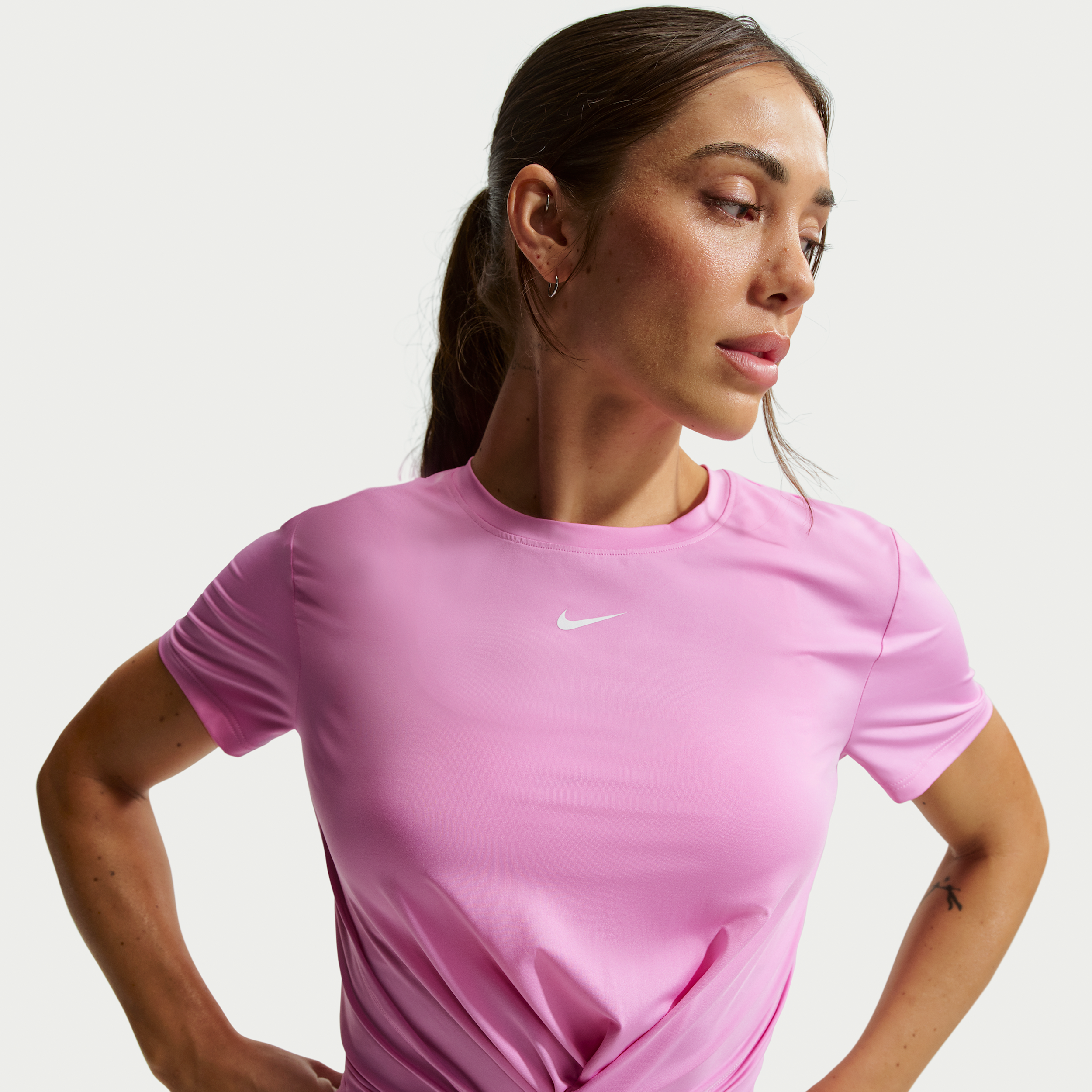 Nike Women's One Classic Twist Dri-FIT Short-Sleeve Top in Purple | HJ1054-503