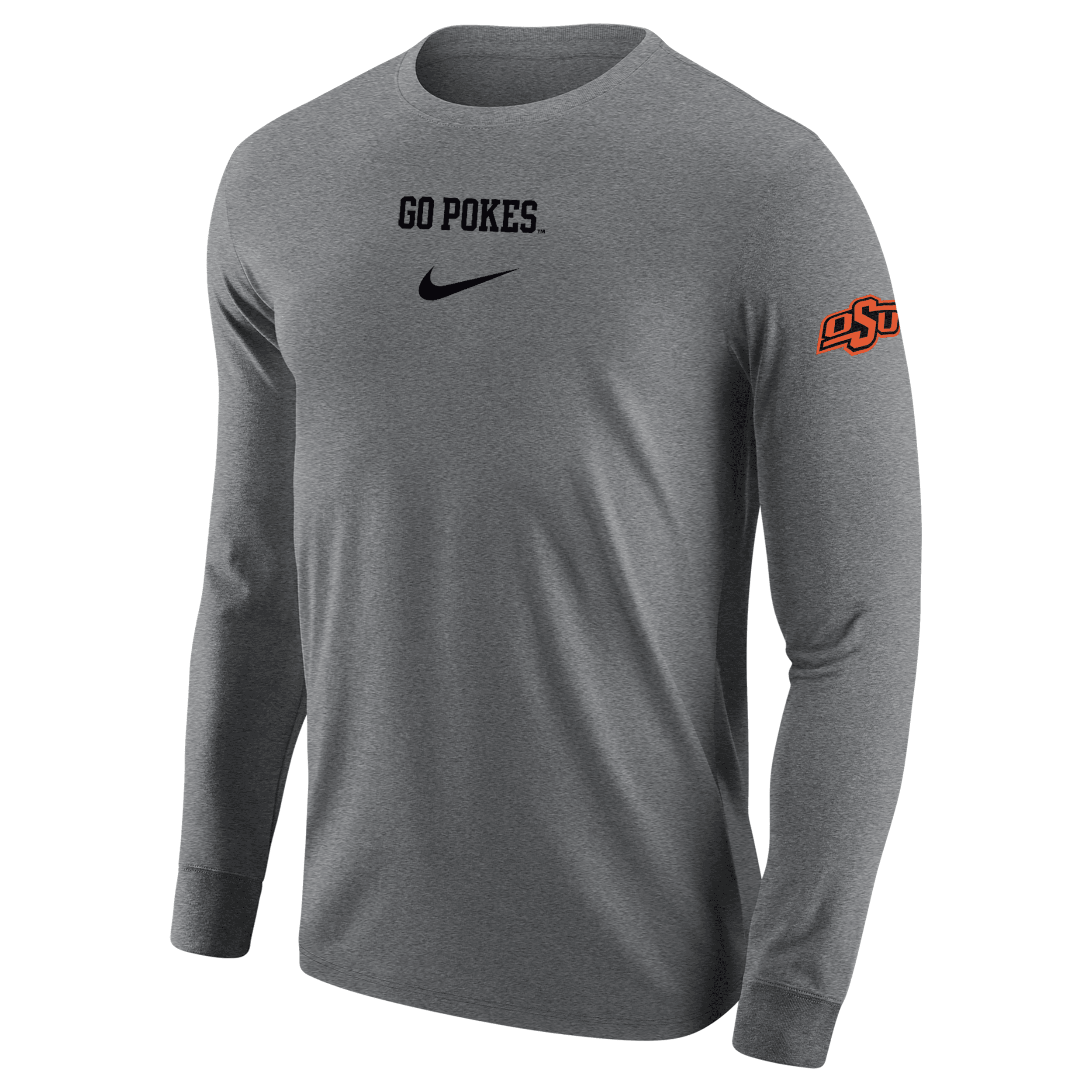Shop Nike Oklahoma State  Men's College Long-sleeve T-shirt In Grey