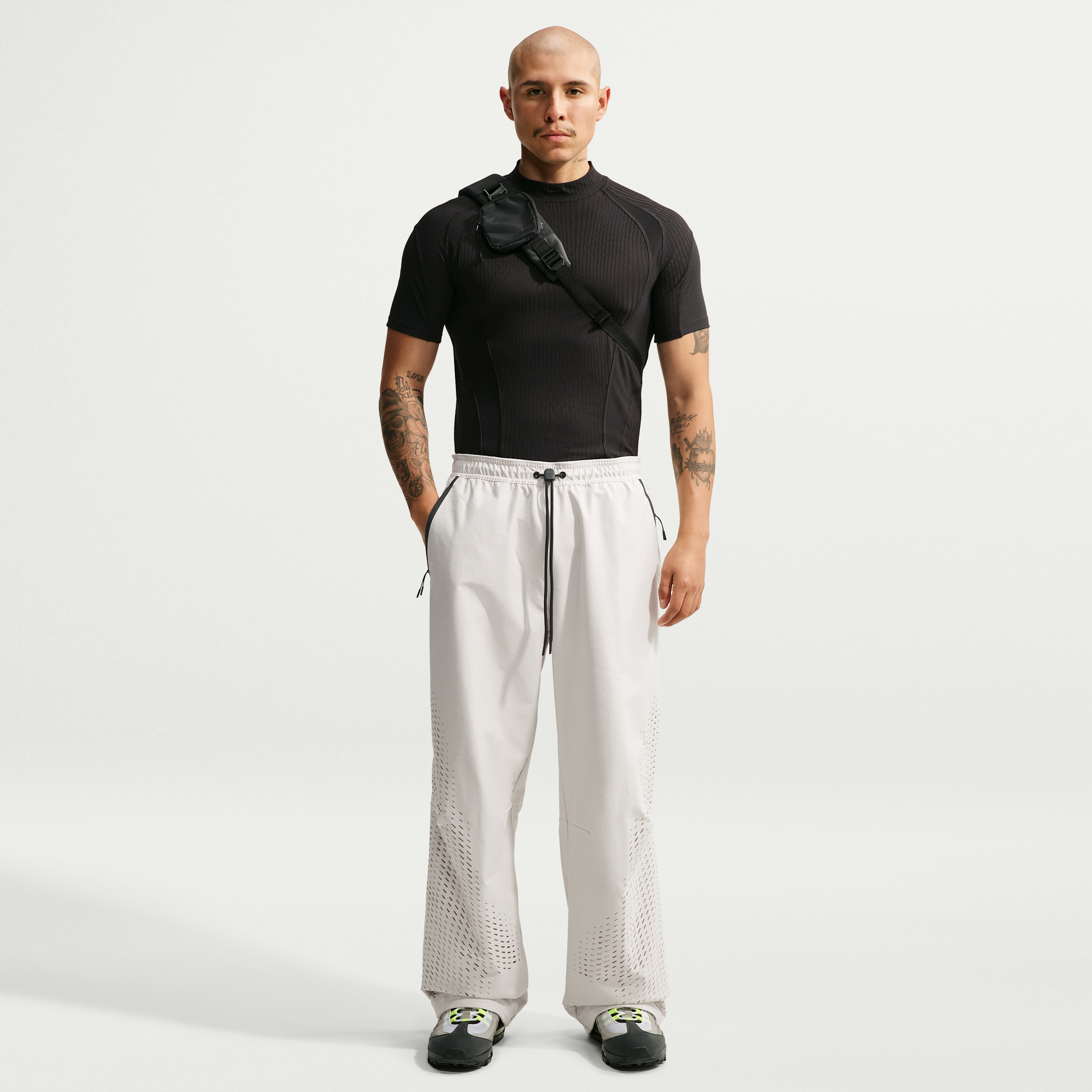 Nike Men's Dri-FIT Techn Shori Perforated Open Hem Pant, Medium, Light Bone