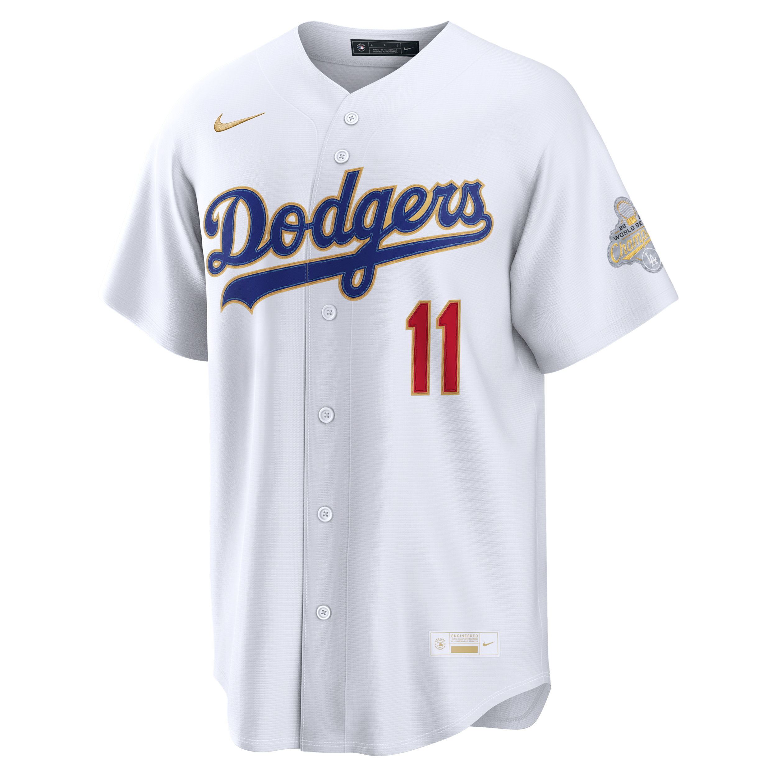 Roki Sasaki Los Angeles Dodgers 2025 World Series Champion Gold Series Nike Men's MLB Stadium Jersey in White | RE260KQJ6LD-B4G