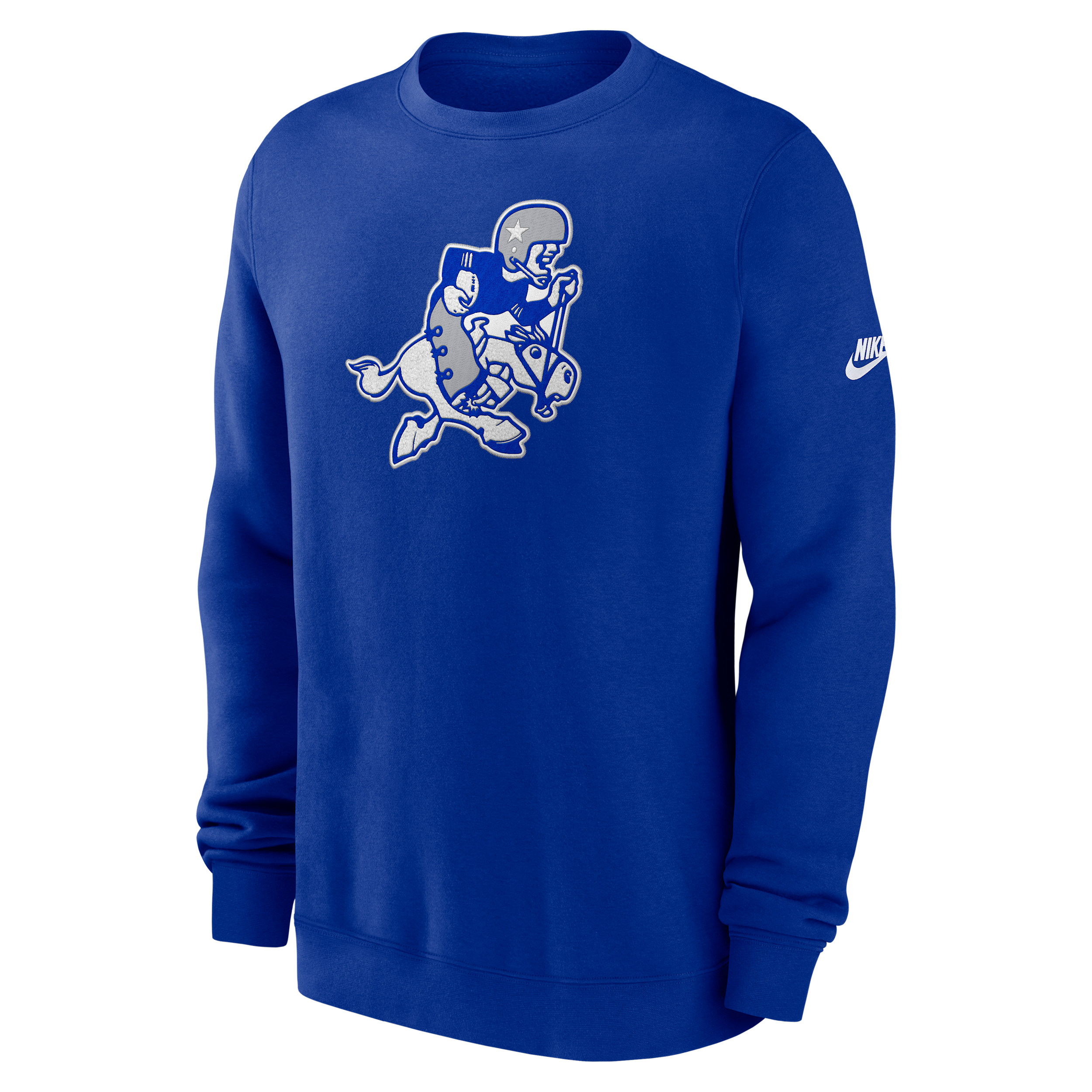 Dallas Cowboys Swing Pass Rewind Club Nike Men's NFL Pullover Crew in Blue | NKPU03VXV6Z-LDC