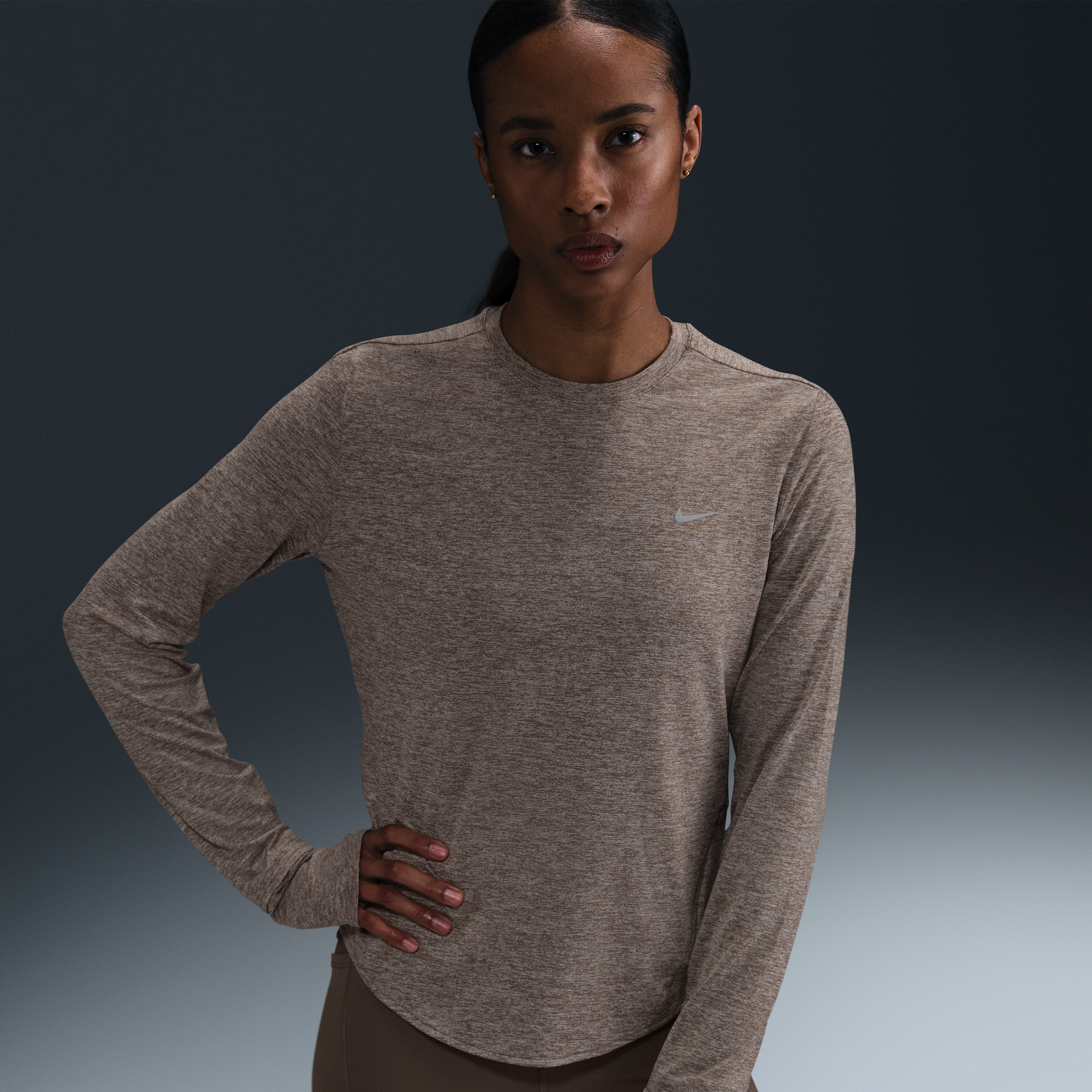 NIKE WOMEN'S SWIFT DRI-FIT UV LONG-SLEEVE CREW-NECK RUNNING TOP 1015660834