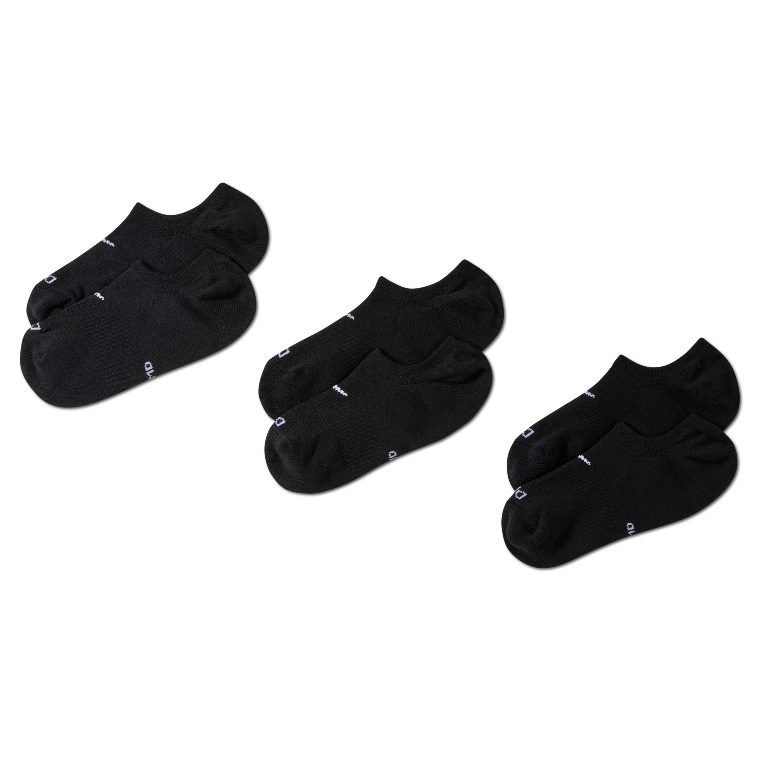 Nike Women's Everyday Plus Cushioned Training Footie Socks (3-Pack) in Black/White Size: Medium