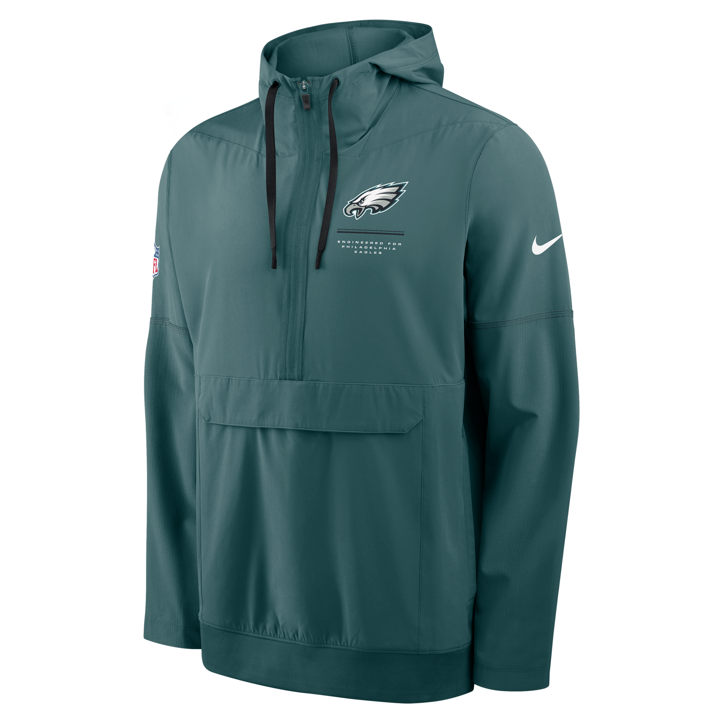 Nike Men's Midnight Green Philadelphia Eagles Sideline Logo Glory Anorak Half-Zip Hoodie - Midnight Green